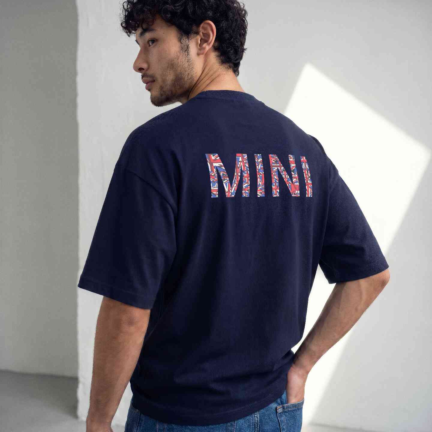 MINI Oxford T-Shirt Unisex Indigo Sunset Blue Oversized Fit view 3