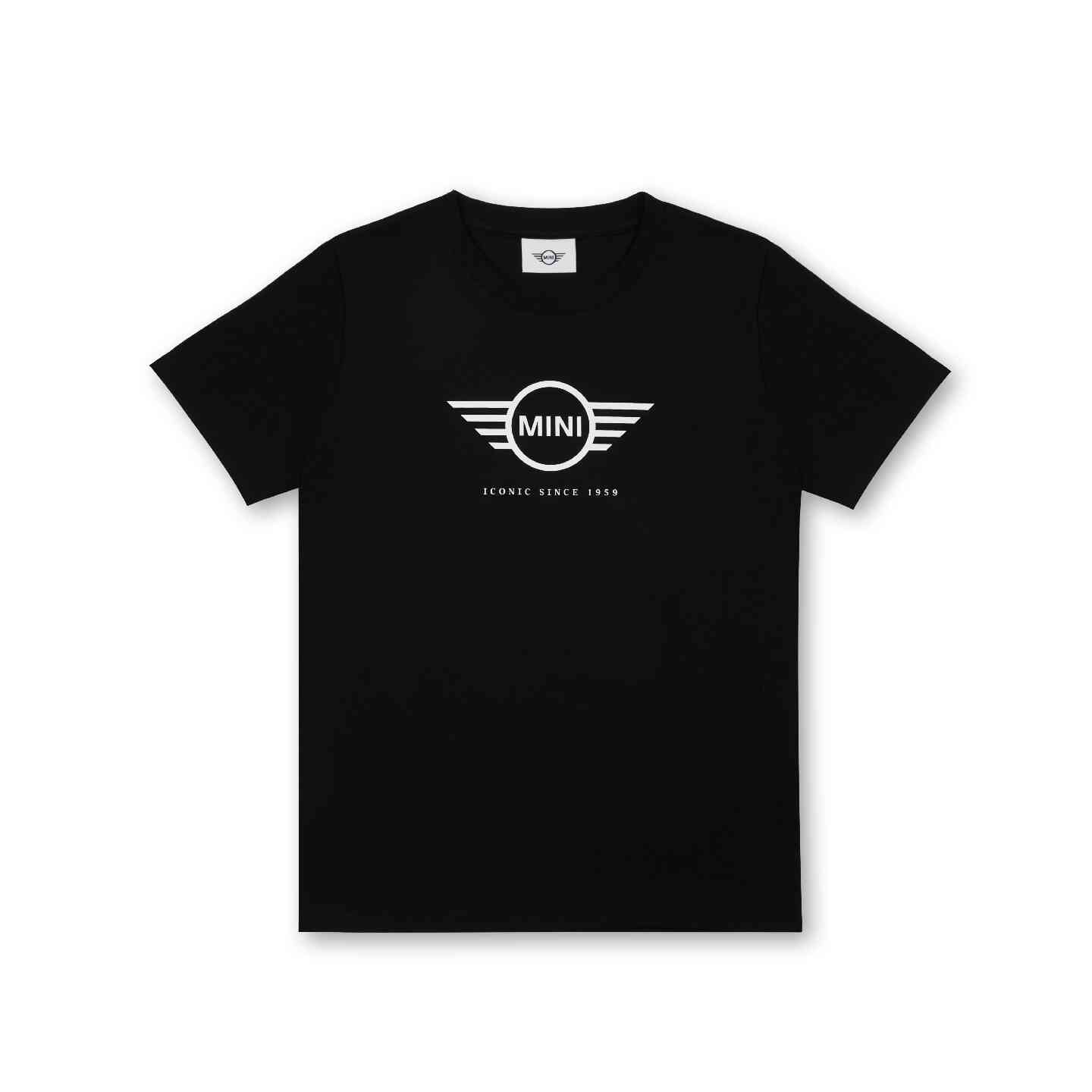 MINI Women's T-Shirt Embossed Wing Logo Black Regular Fit