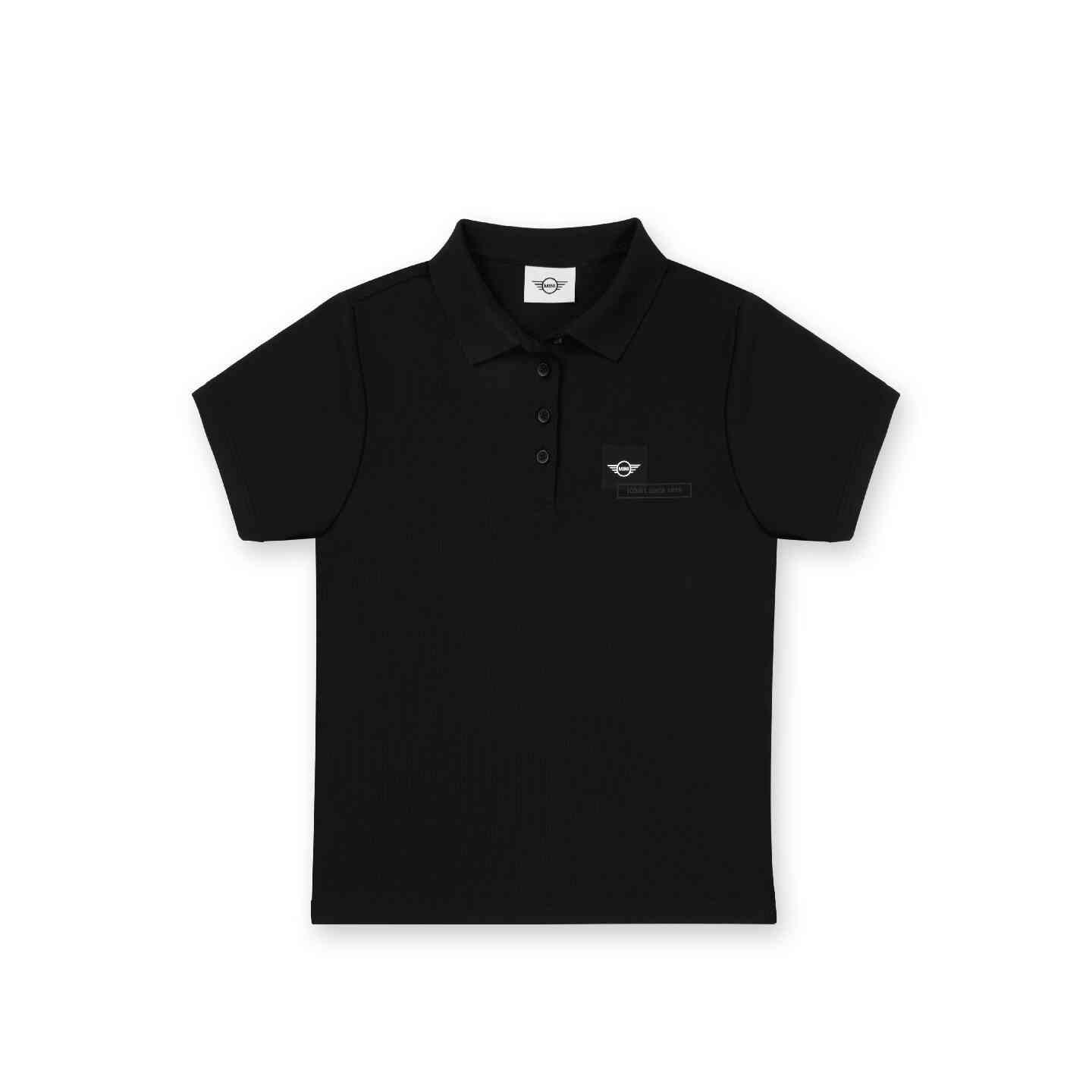 MINI Women's Badge Polo Shirt Black Regular Fit