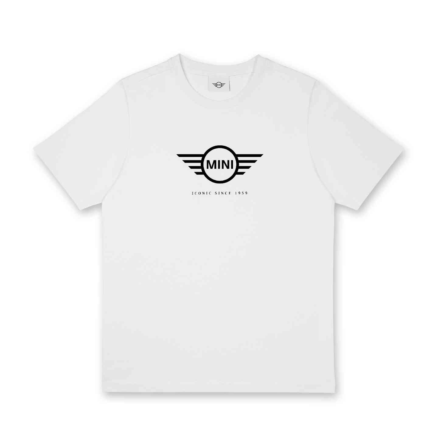 MINI Men's T-Shirt Embossed Wing Logo White Regular Fit