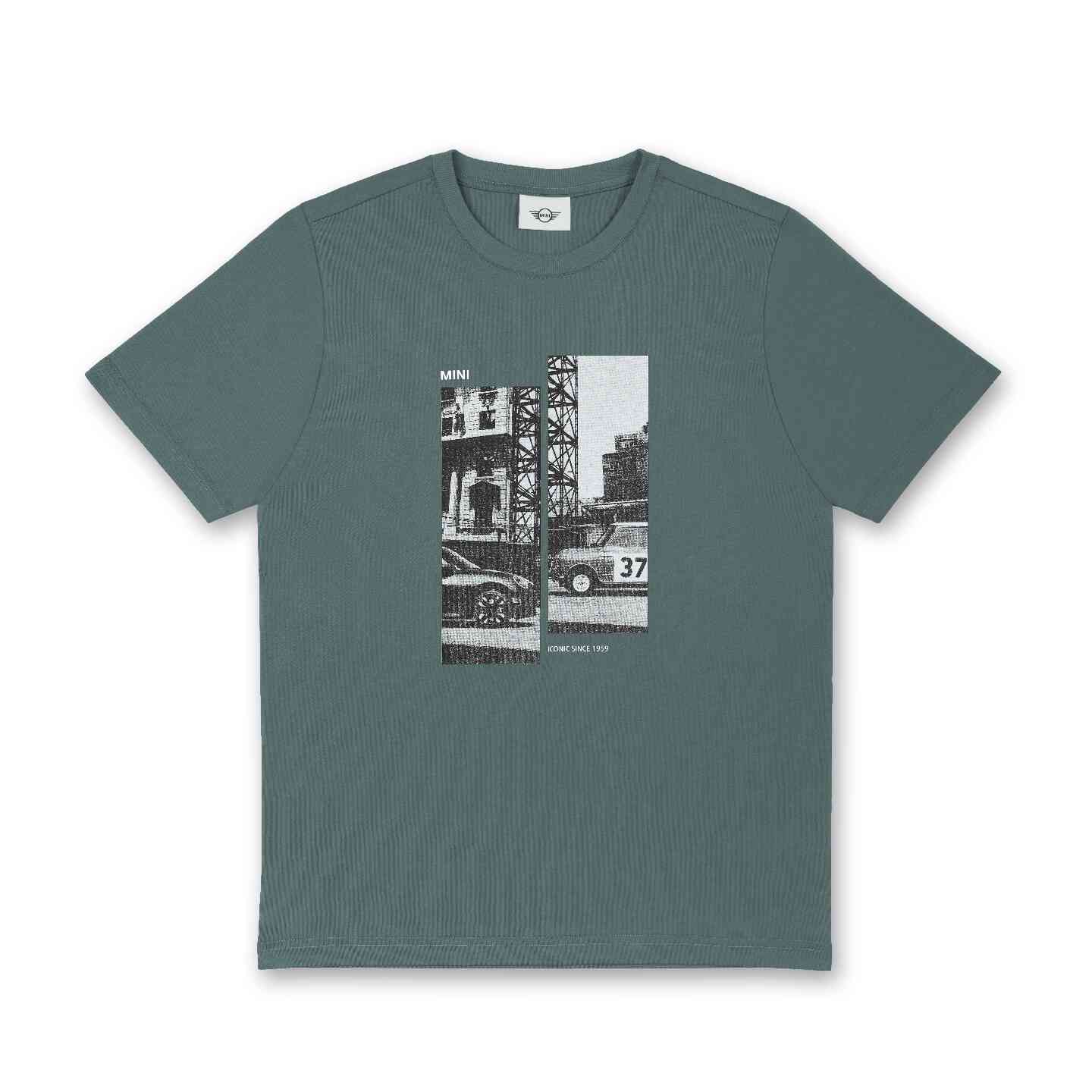 MINI Men's T-Shirt Graphic Smokey Green Regular Fit