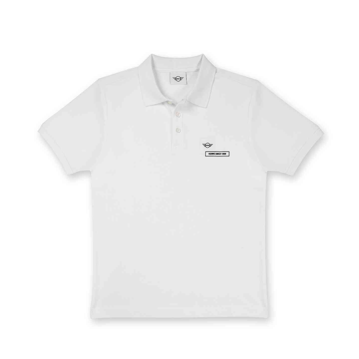 MINI Men's Badge Polo Shirt White Regular Fit