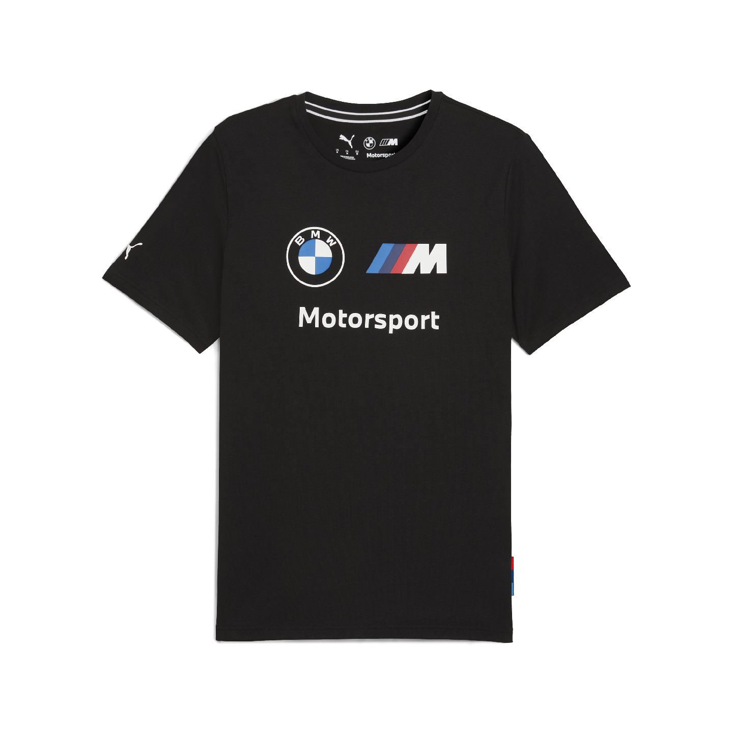PUMA BMW M Motorsport Men’s Essential Logo Tee Black Regular Fit 