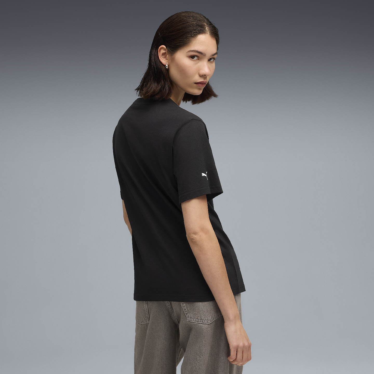PUMA BMW M Motorsport Women's Essential Logo Tee II Black Relaxed Fit view 4