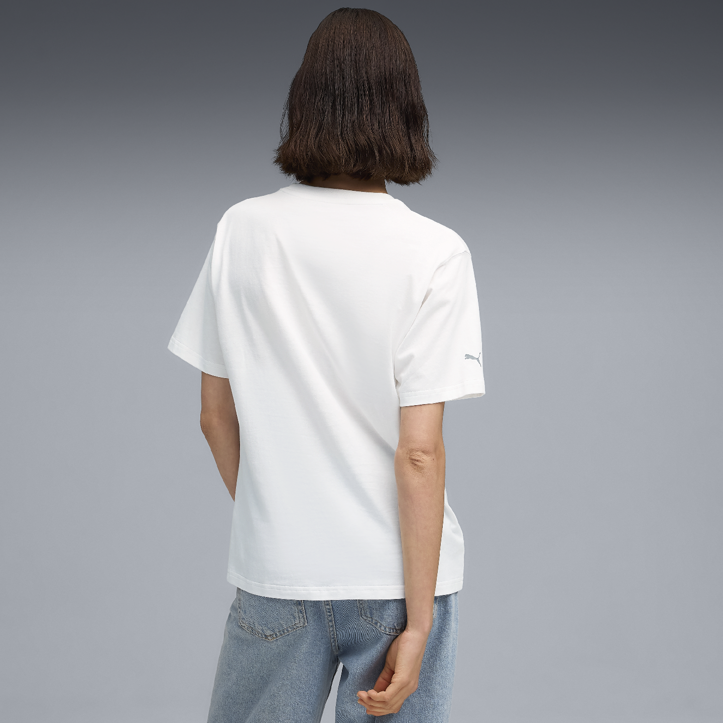 PUMA BMW M Motorsport Women's Essential Logo Tee II White Relaxed Fit view 4