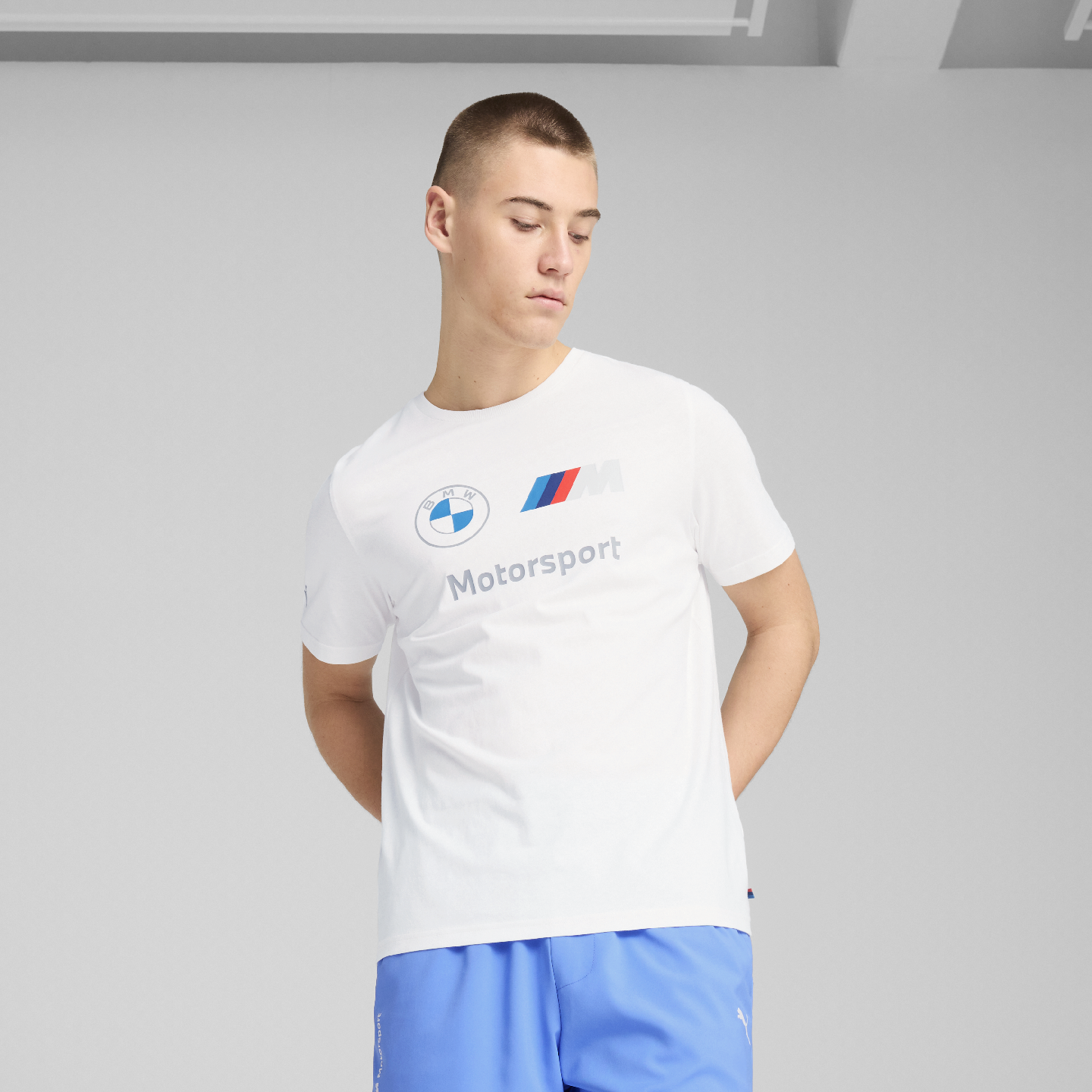 PUMA BMW M Motorsport Men’s Essential Logo Tee Black Regular Fit  view 3