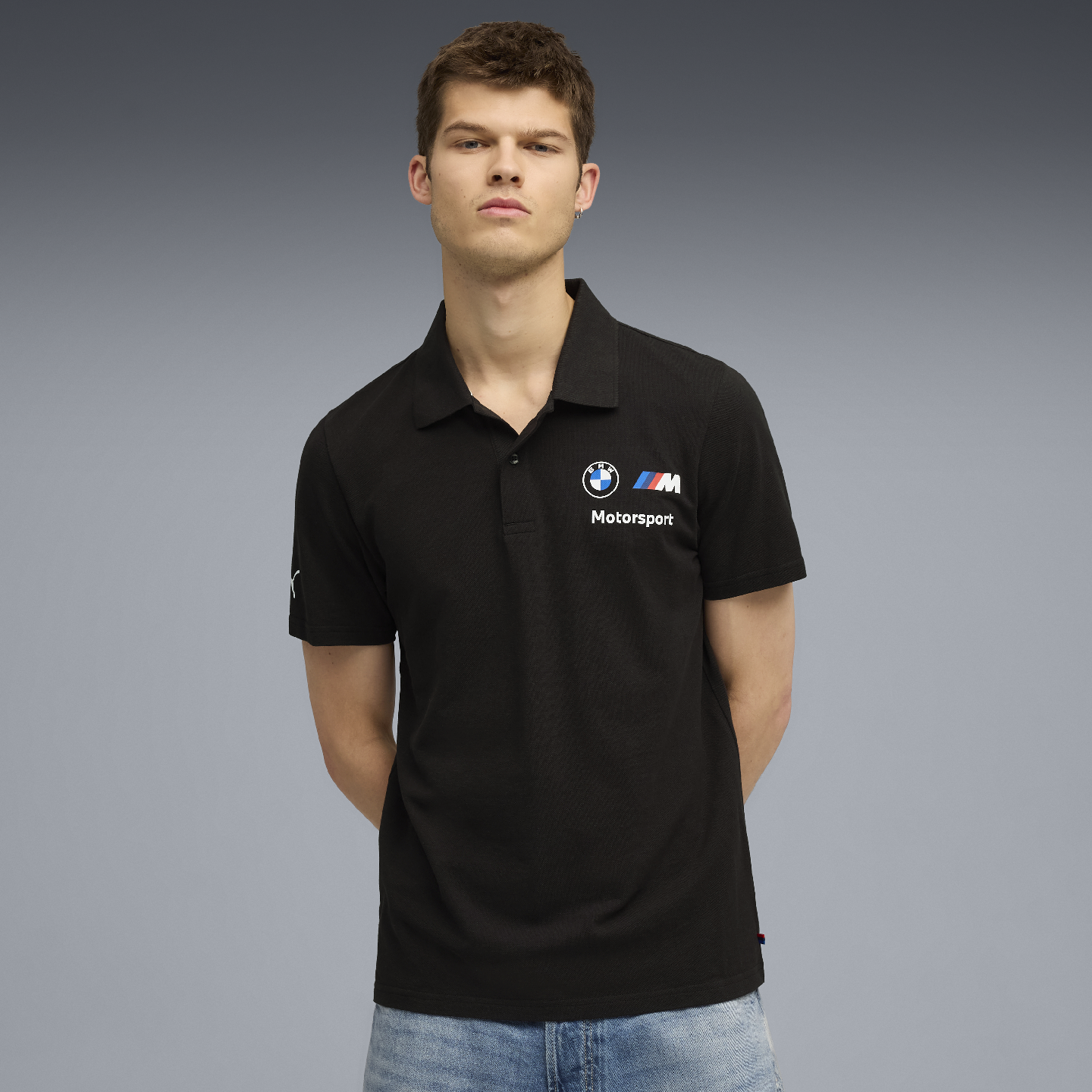 PUMA BMW M Motorsport Men’s Essential Polo II Black Regular Fit view 3