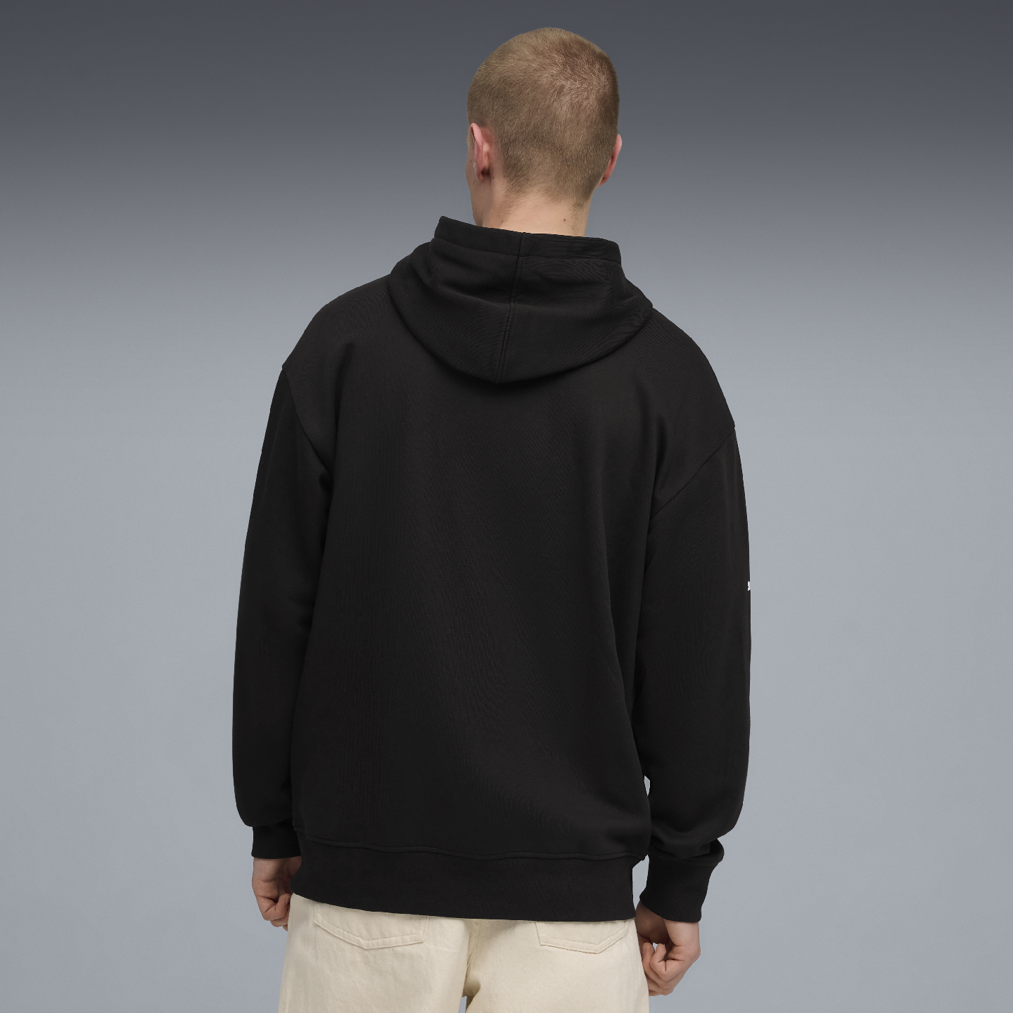 PUMA BMW M Motorsport Essential Hoodie Fleece Black Relaxed Fit view 4