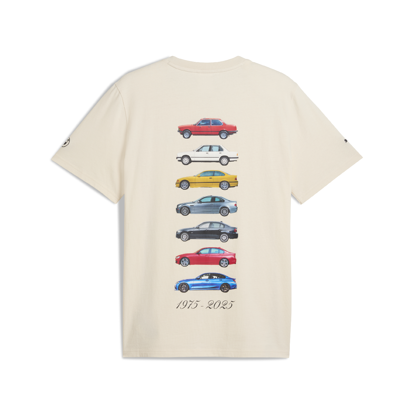 PUMA BMW 50 Years of 3 Series Graphic Car Unisex T-Shirt Beige Relaxed Fit