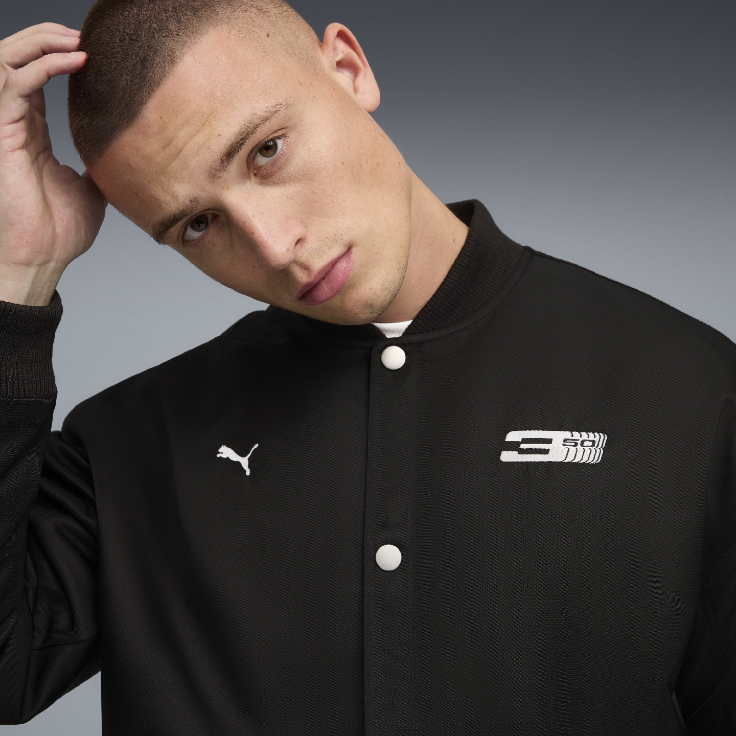 PUMA BMW 50 Years of 3 Series Freude Unisex Bomber Jacket Black Relaxed Fit  view 5