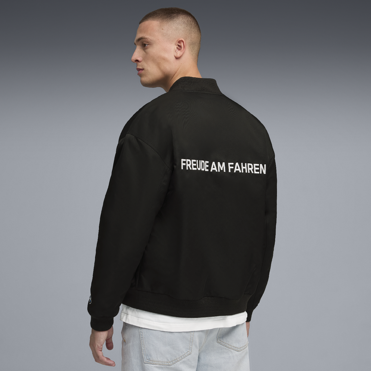 PUMA BMW 50 Years of 3 Series Freude Unisex Bomber Jacket Black Relaxed Fit  view 4