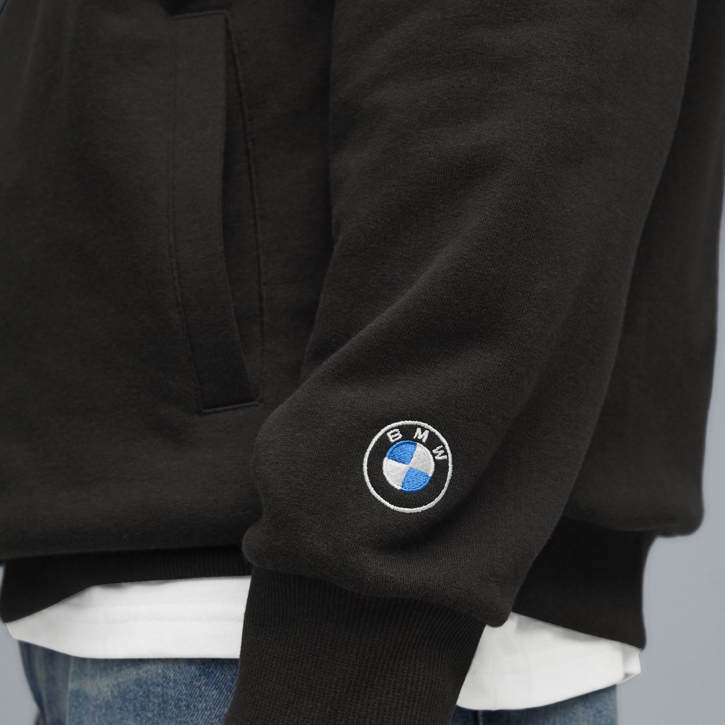 PUMA BMW 50 Years of 3 Series Unisex Slogan Hoodie Black Relaxed Fit view 5