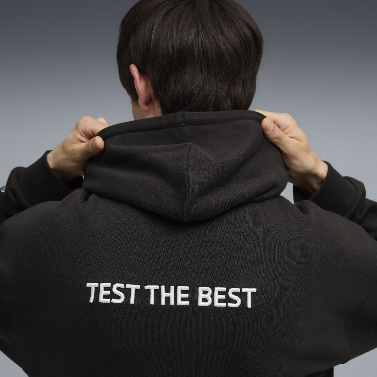 PUMA BMW 50 Years of 3 Series Unisex Slogan Hoodie Black Relaxed Fit view 4