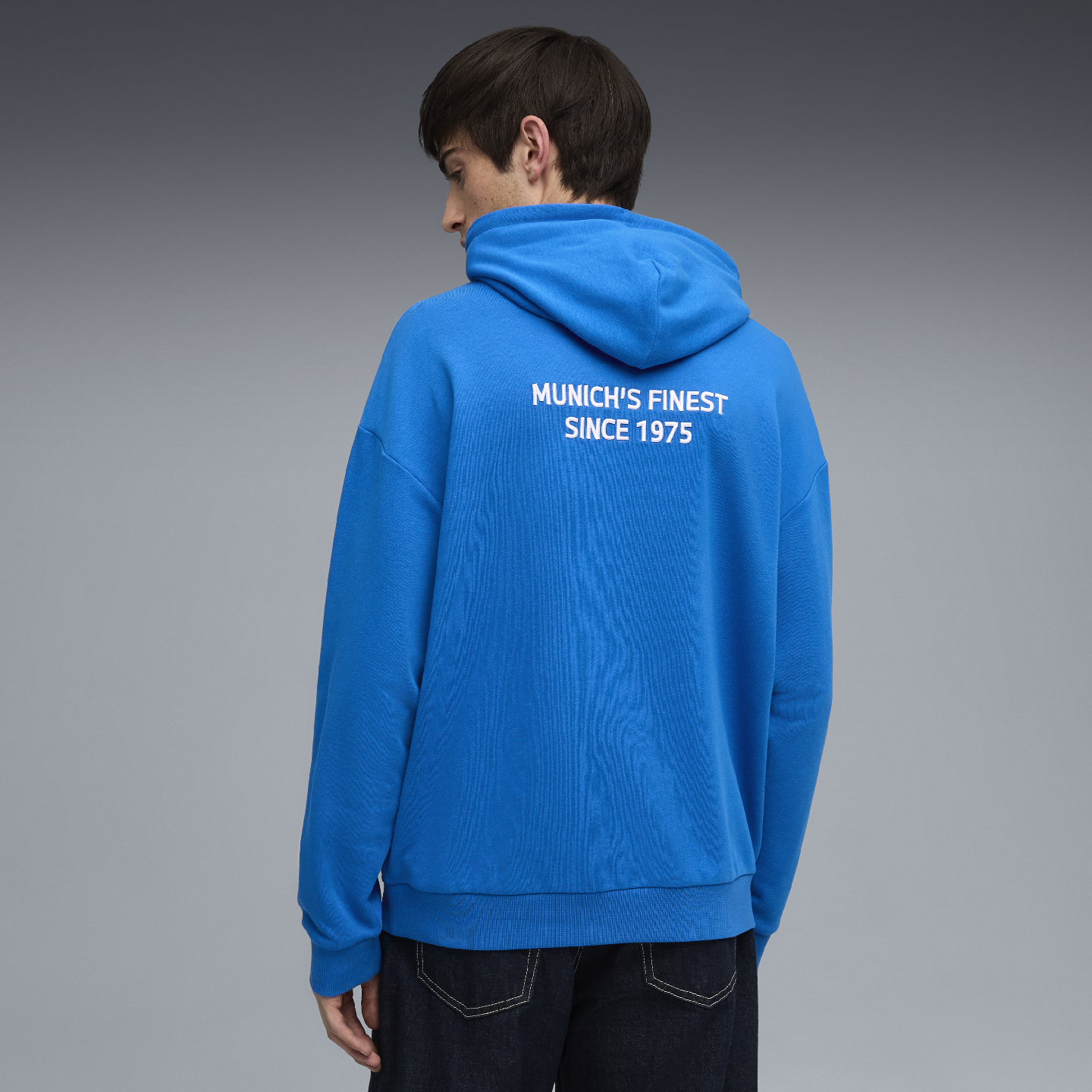 PUMA BMW 50 Years of 3 Series Unisex Slogan Hoodie Blue Relaxed Fit view 4