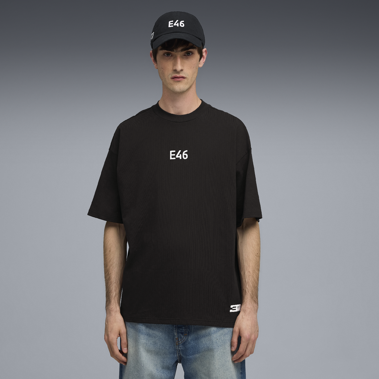 PUMA BMW 50 Years of 3 Series E46 Graphic Car Unisex T-Shirt Black Relaxed Fit view 4