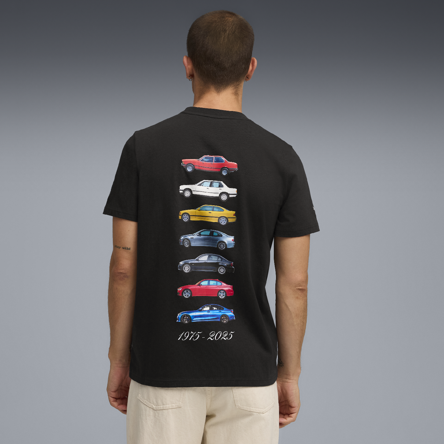 PUMA BMW 50 Years of 3 Series Unisex Graphic Car T-Shirt Black Relaxed Fit view 3
