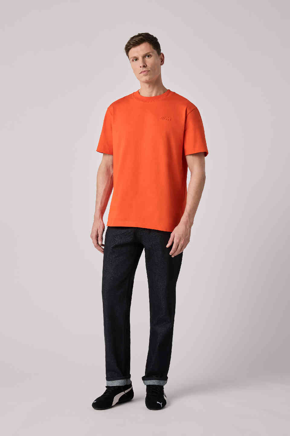 BMW M Unisex T-Shirt Logo Reverse Orange Oversized Fit view 5