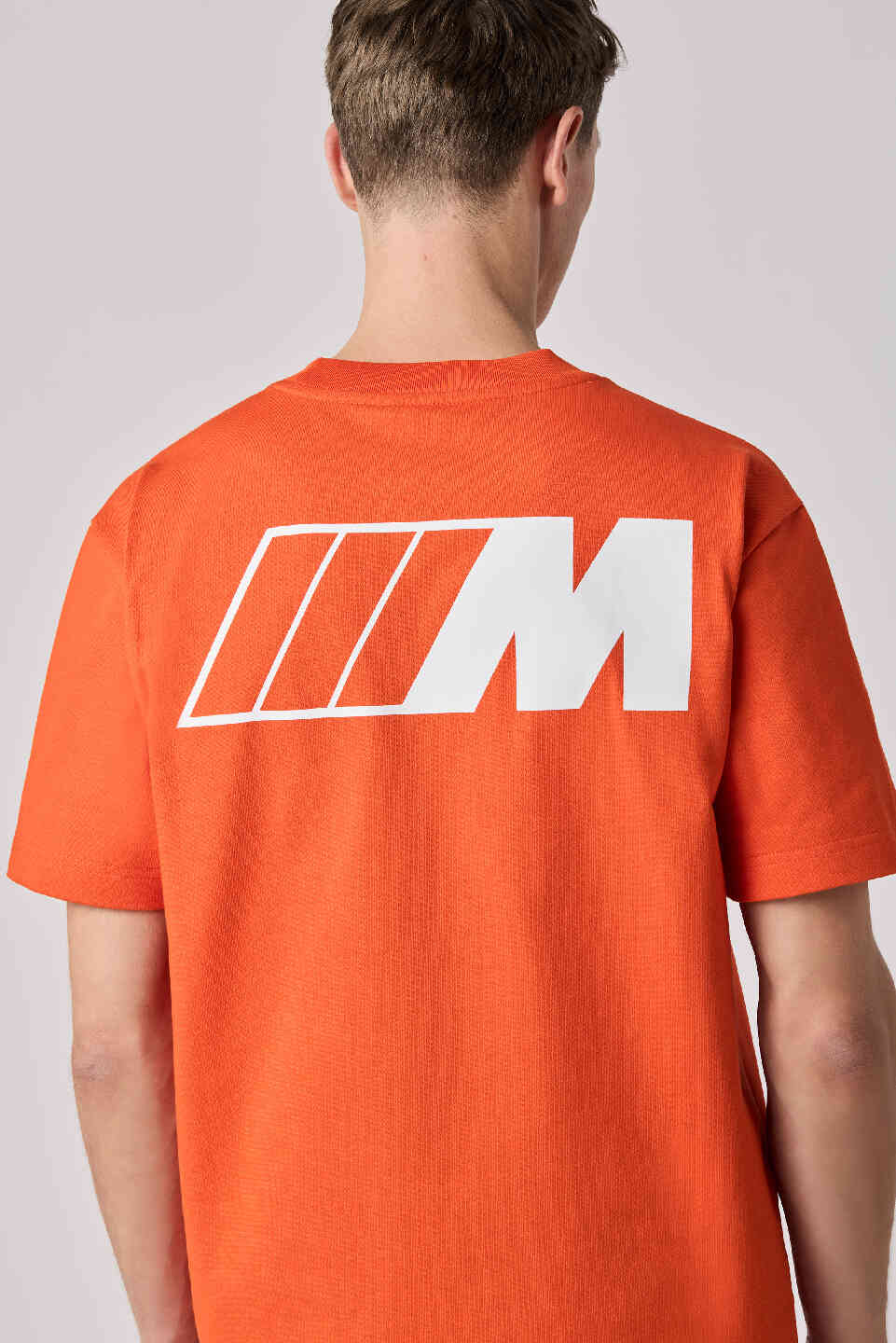 BMW M Unisex T-Shirt Logo Reverse Orange Oversized Fit view 6