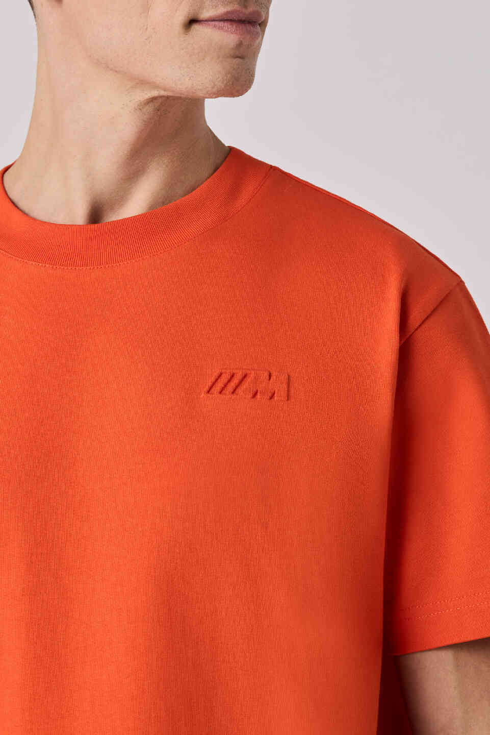 BMW M Unisex T-Shirt Logo Reverse Orange Oversized Fit view 4