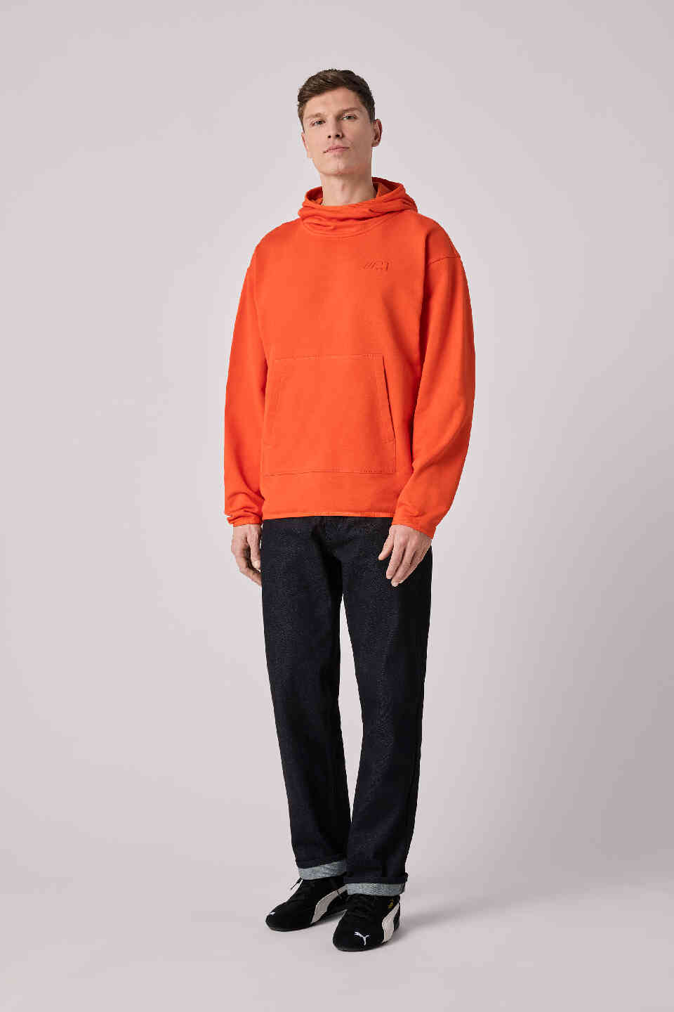 BMW M Unisex Sweathoodie Logo Reverse Orange Oversized Fit view 5