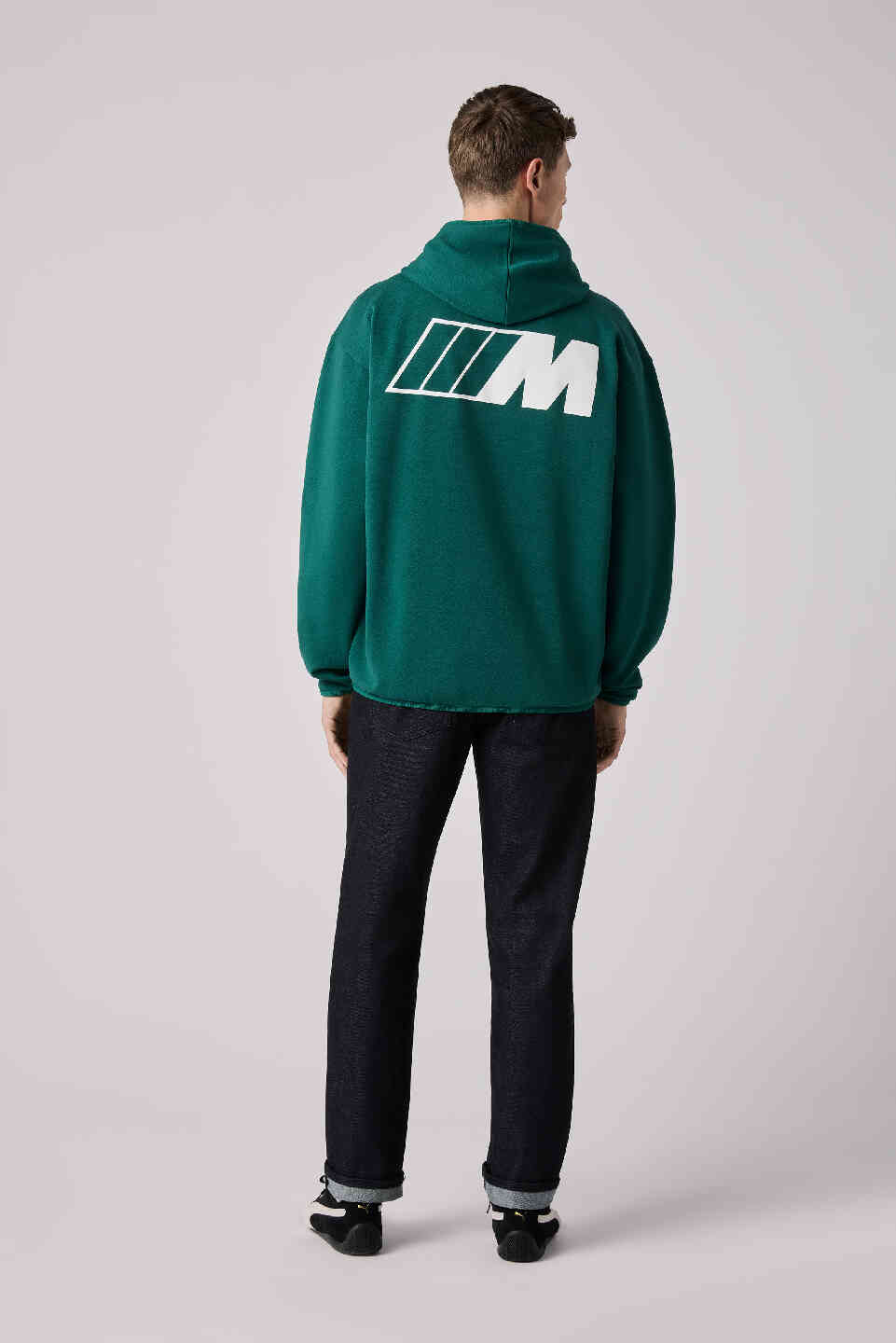BMW M Unisex Sweathoodie Logo Reverse Green Oversized Fit view 3