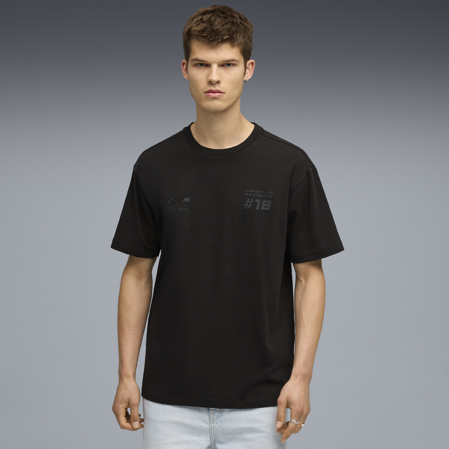 PUMA BMW M Motorsport Cao Fei Unisex  Racer Tee Black Relaxed Fit view 4