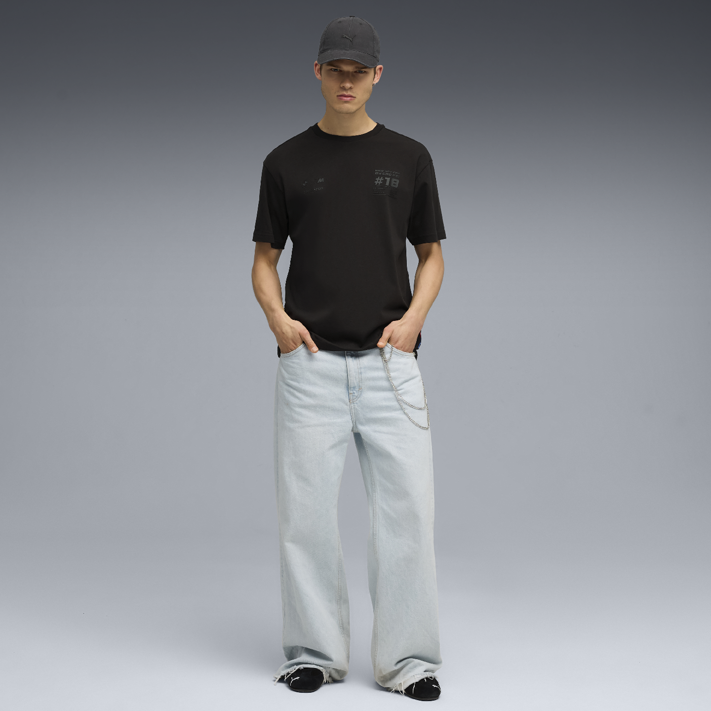 PUMA BMW M Motorsport Cao Fei Unisex  Racer Tee Black Relaxed Fit view 3