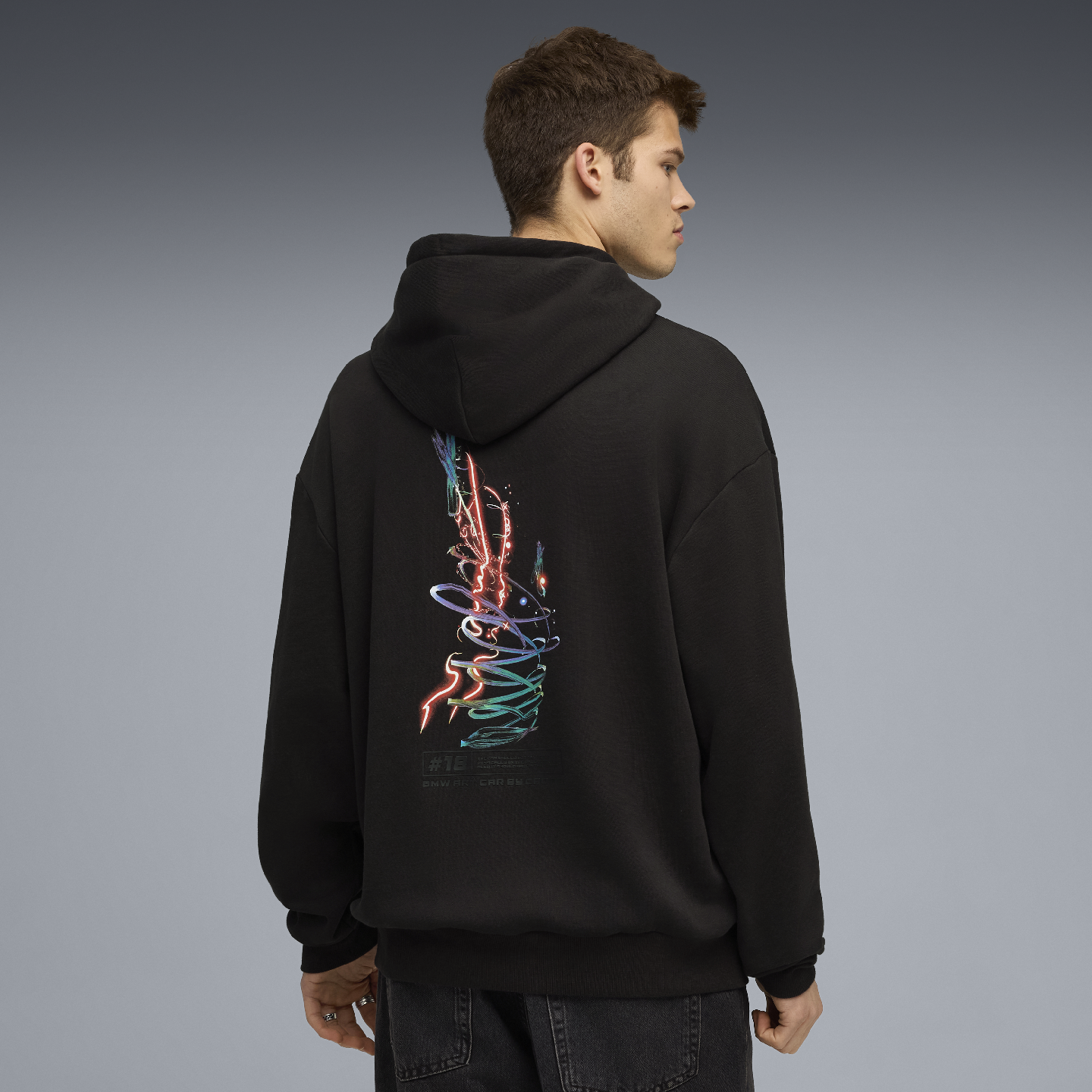 PUMA BMW M Motorsport Cao Fei Unisex  Racer Hoodie Black Relaxed Fit view 3