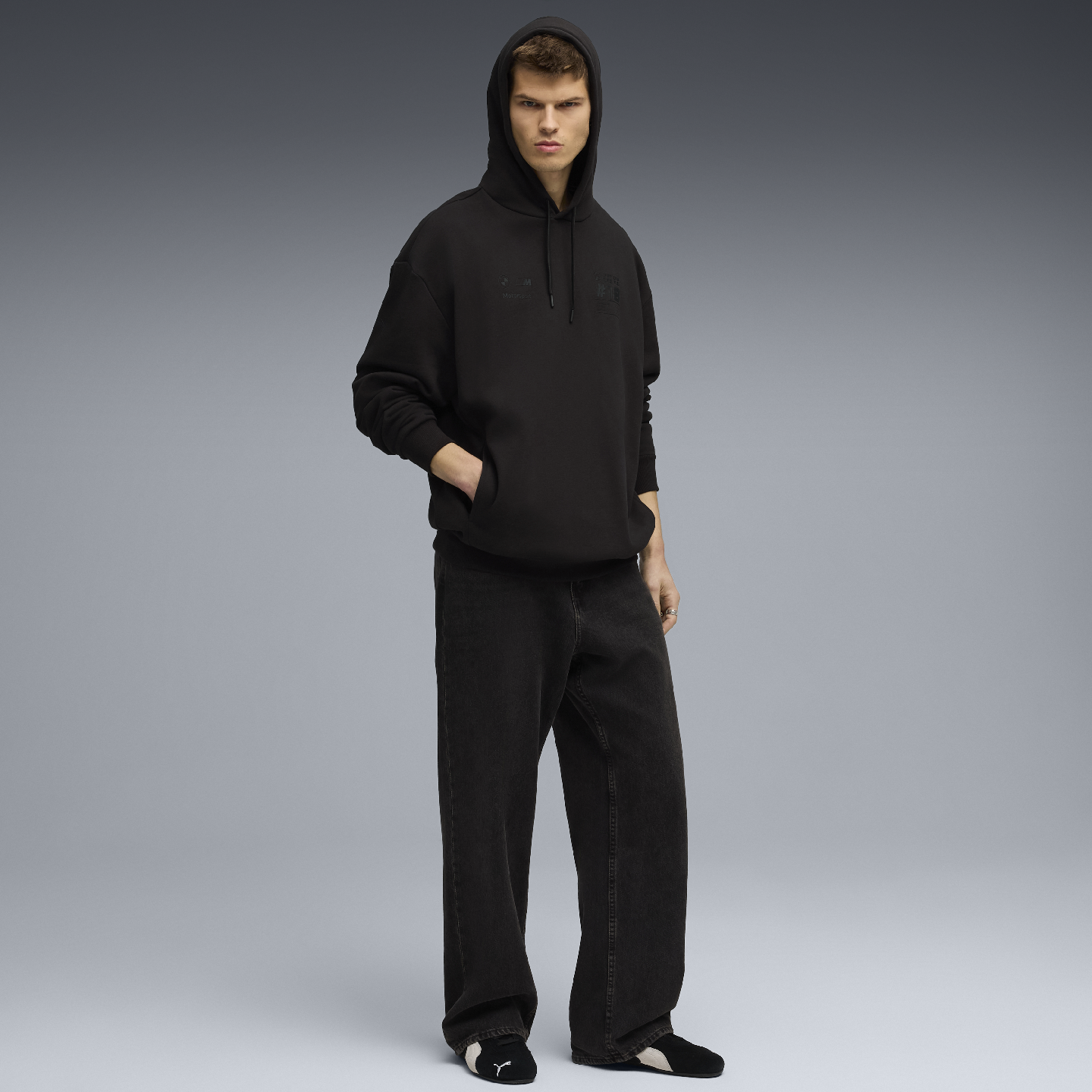 PUMA BMW M Motorsport Cao Fei Unisex  Racer Hoodie Black Relaxed Fit view 4