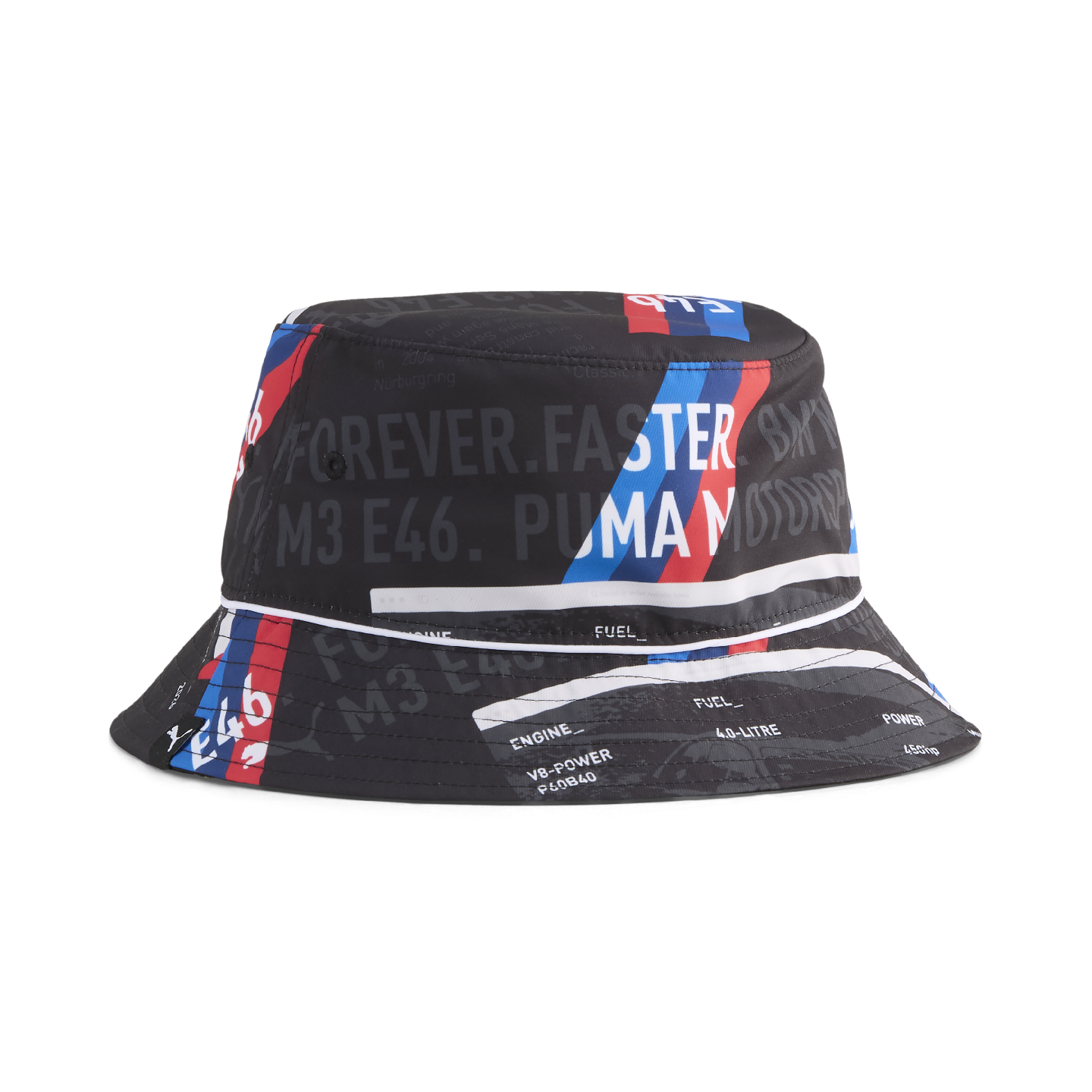 BMW M Motorsport AOP Bucket Hat Black All-Over Print view 2