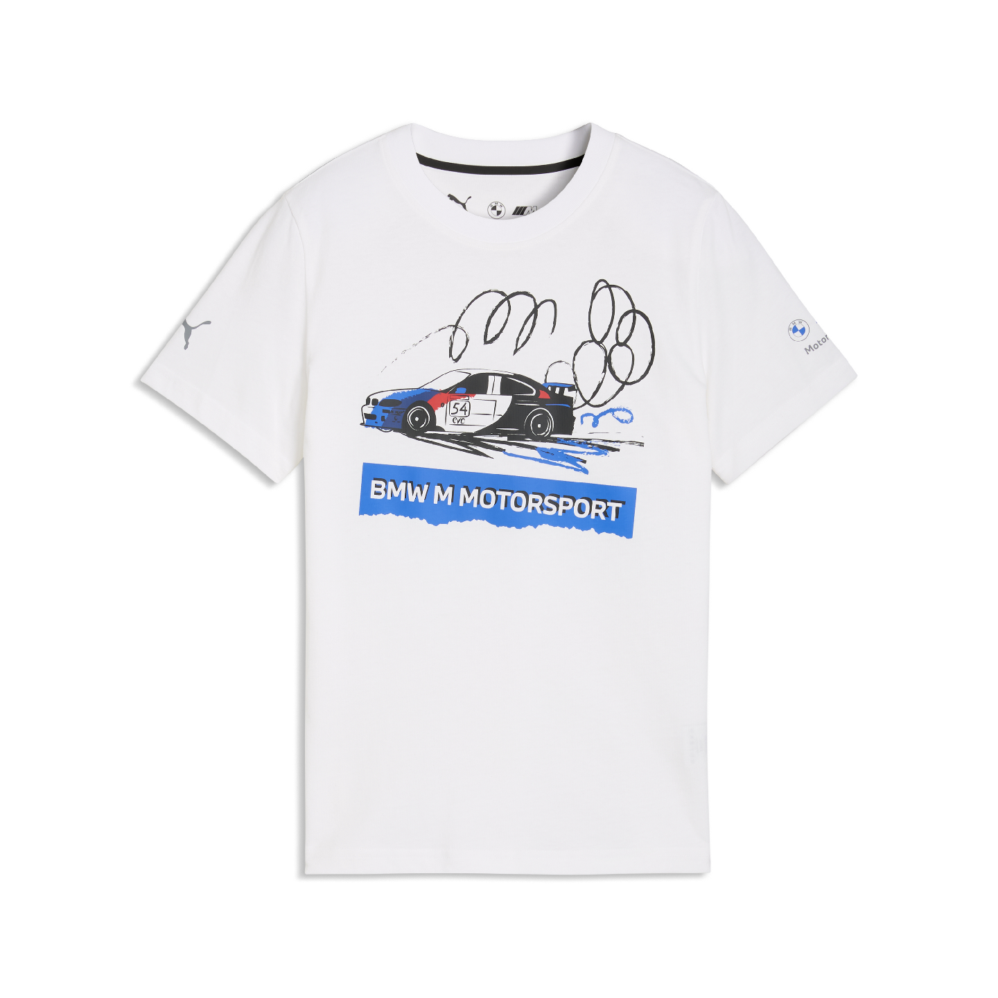 PUMA BMW M Motorsport Kid's Sportswear Car Graphic Tee White Regular Fit
