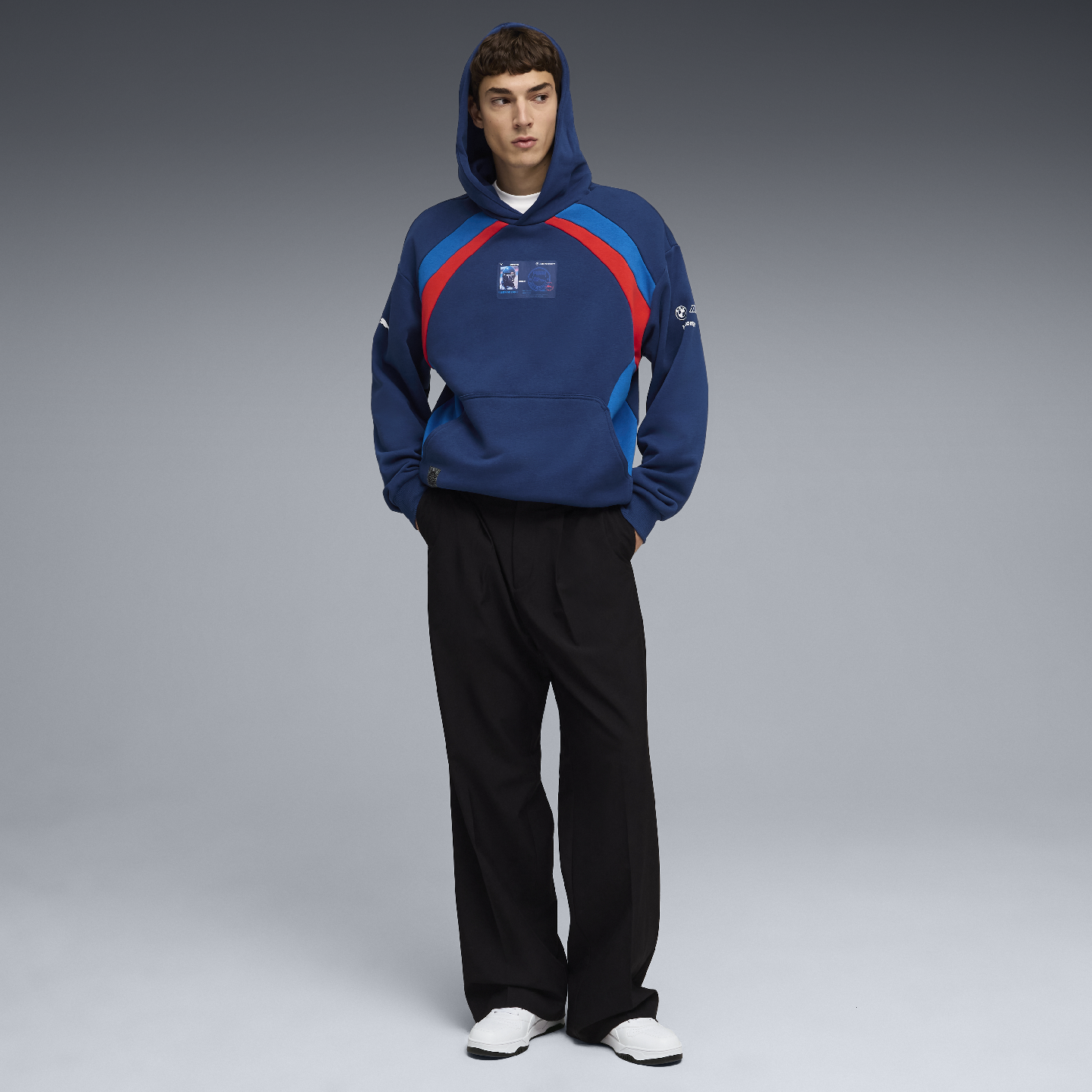  PUMA BMW M Motorsport Men's Lifestyle Hoodie Blue Relaxed Fit view 3