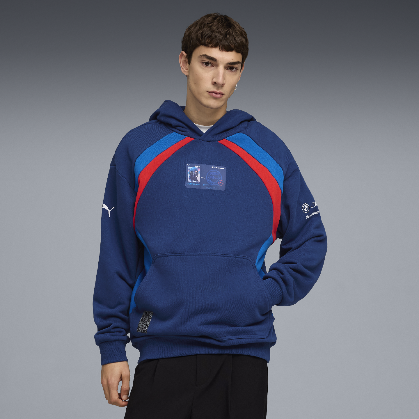  PUMA BMW M Motorsport Men's Lifestyle Hoodie Blue Relaxed Fit view 5