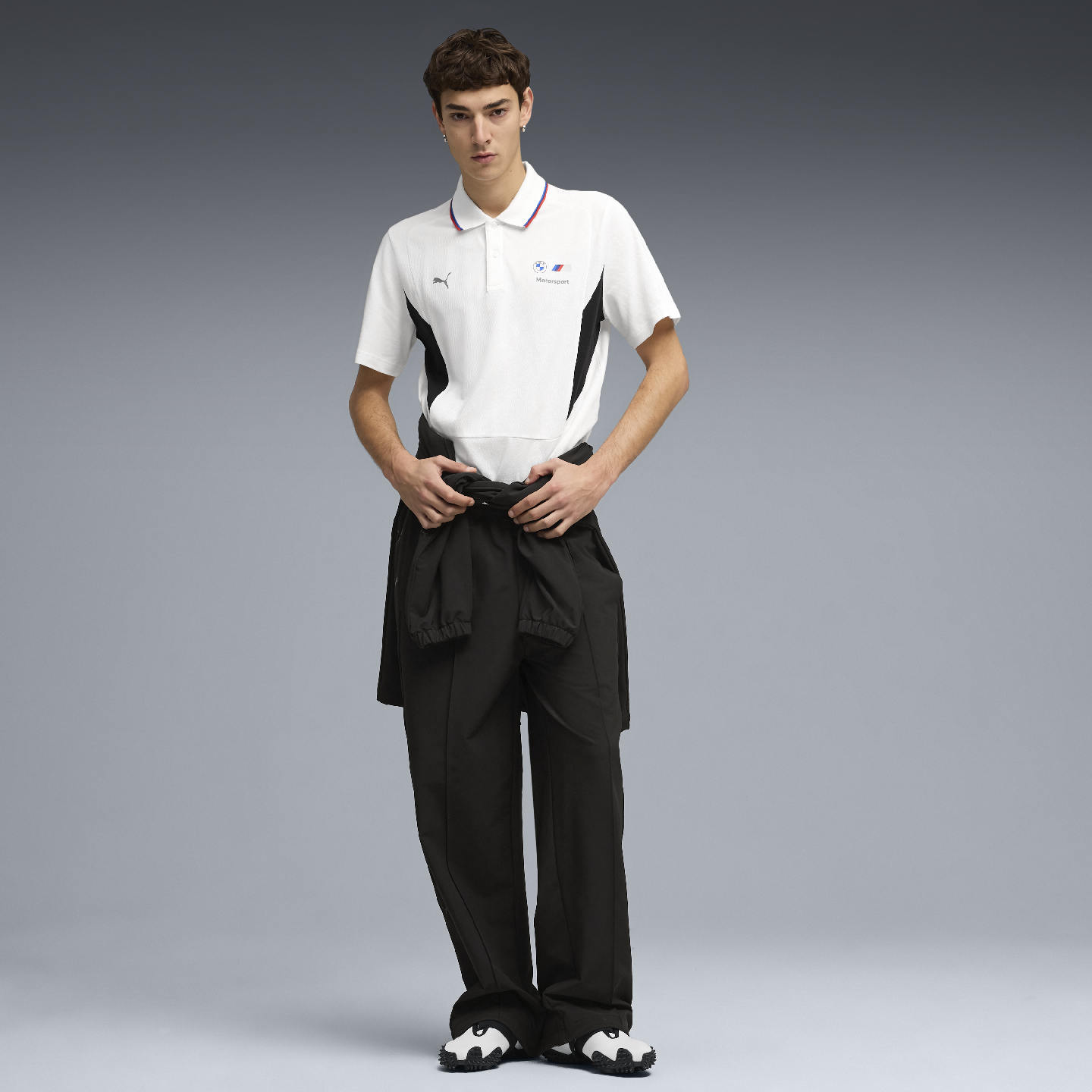 PUMA BMW M Motorsport Men's Sportswear Polo White Regular Fit view 3