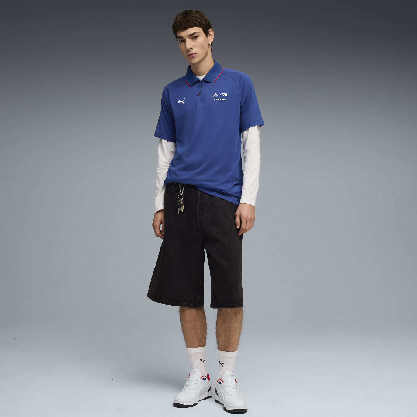 PUMA BMW M Motorsport Men's Sportswear Cloudspun Polo Blue Regular Fit view 3