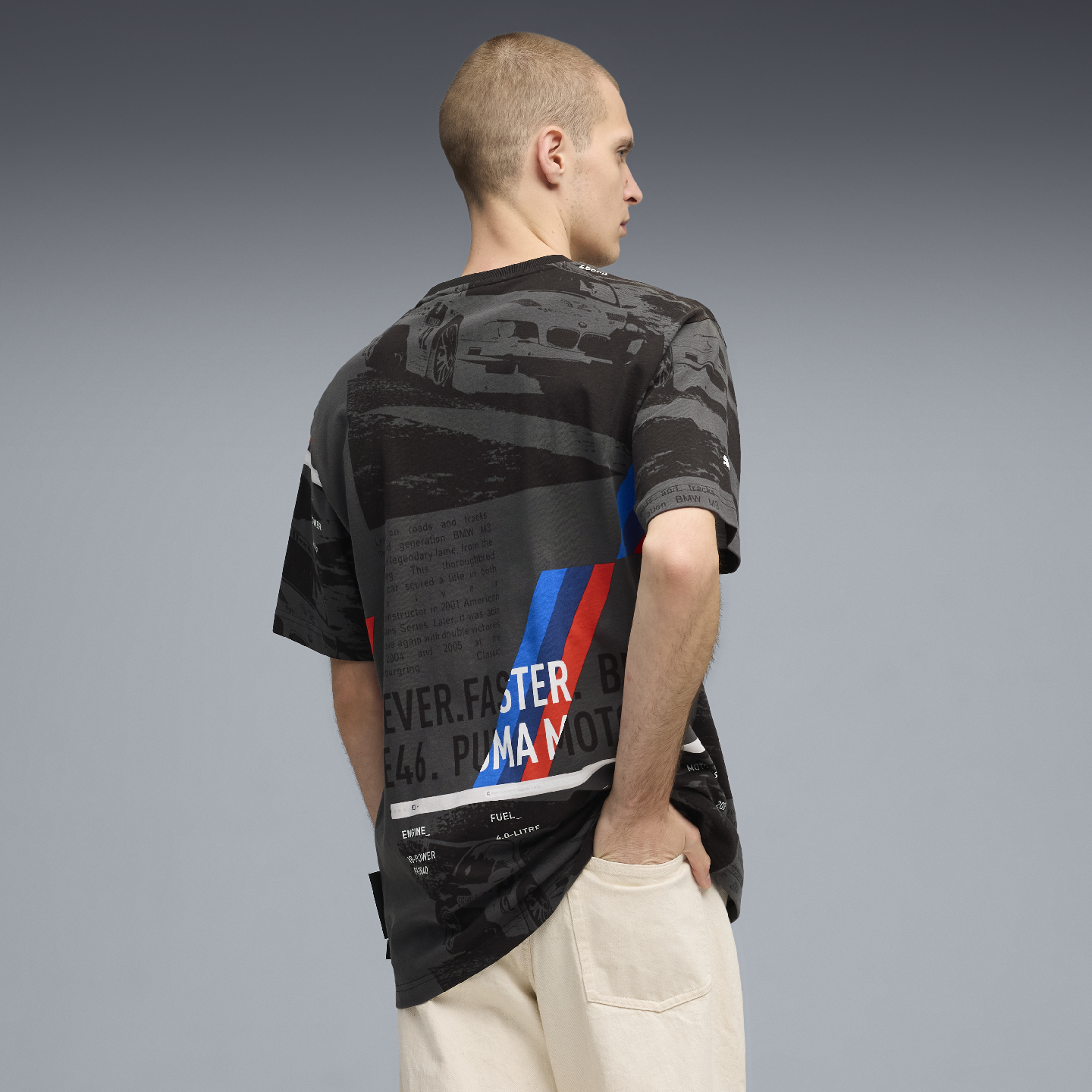 PUMA BMW M Motorsport Men's Sportswear AOP Tee Black Regular Fit view 4