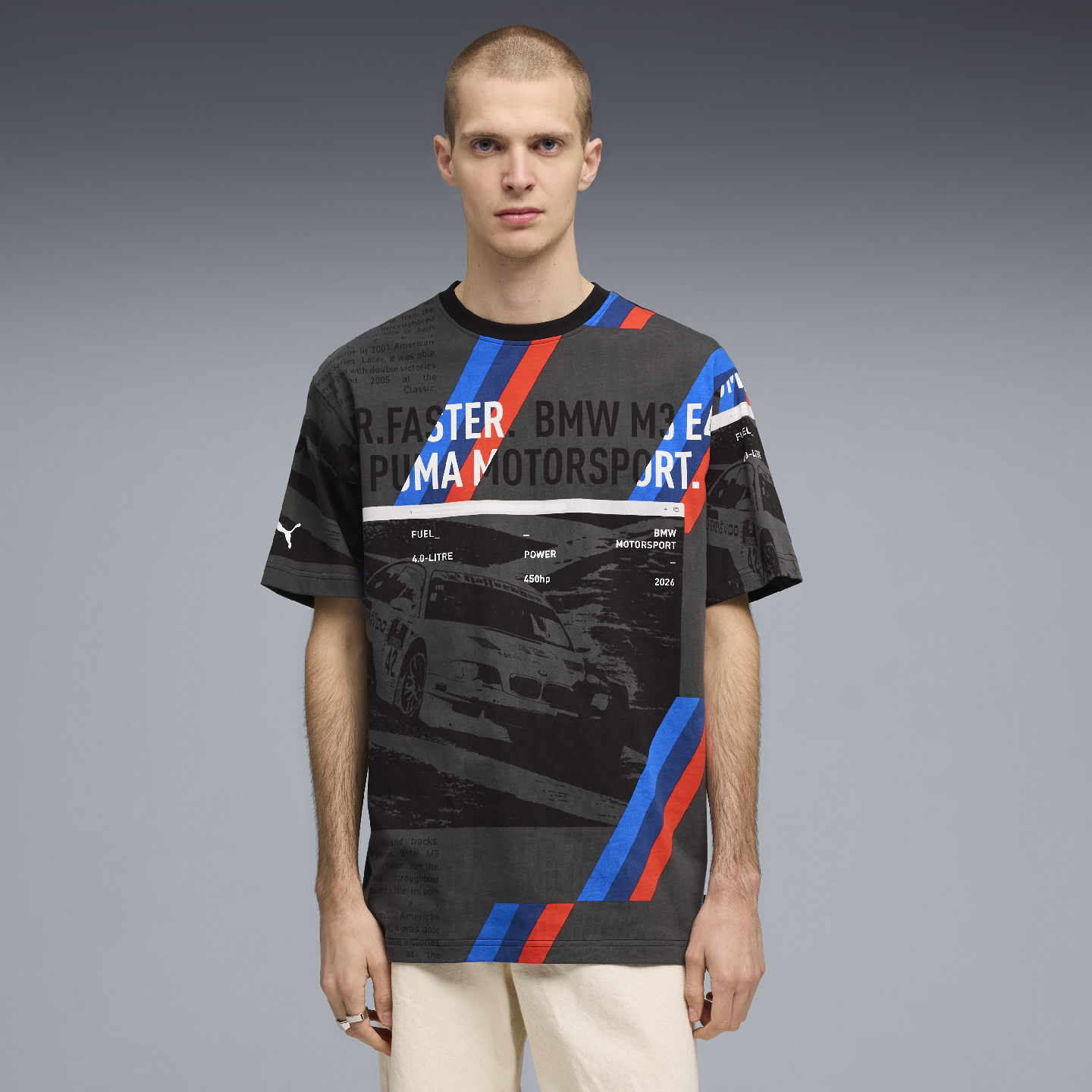 PUMA BMW M Motorsport Men's Sportswear AOP Tee Black Regular Fit view 5
