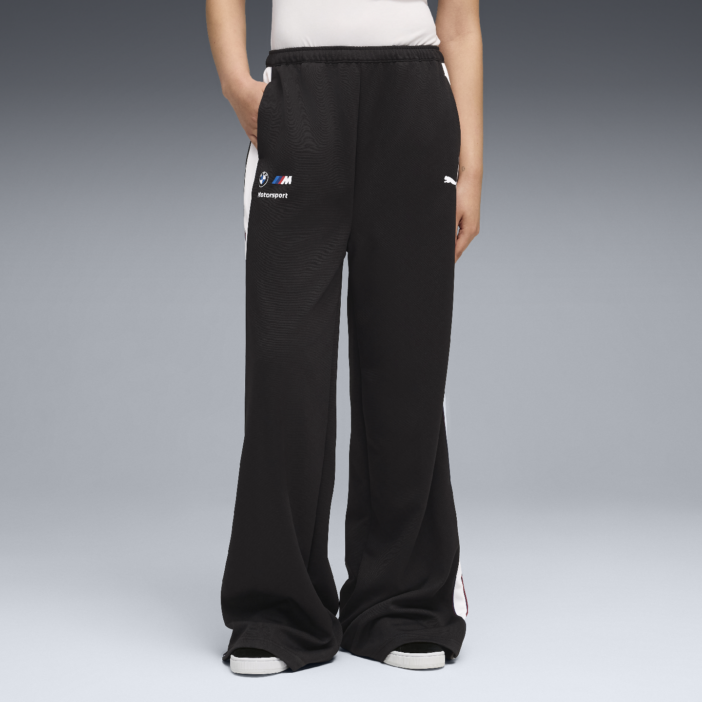 PUMA BMW M Motorsport Women's Lifestyle Pants Black Wide Leg view 3