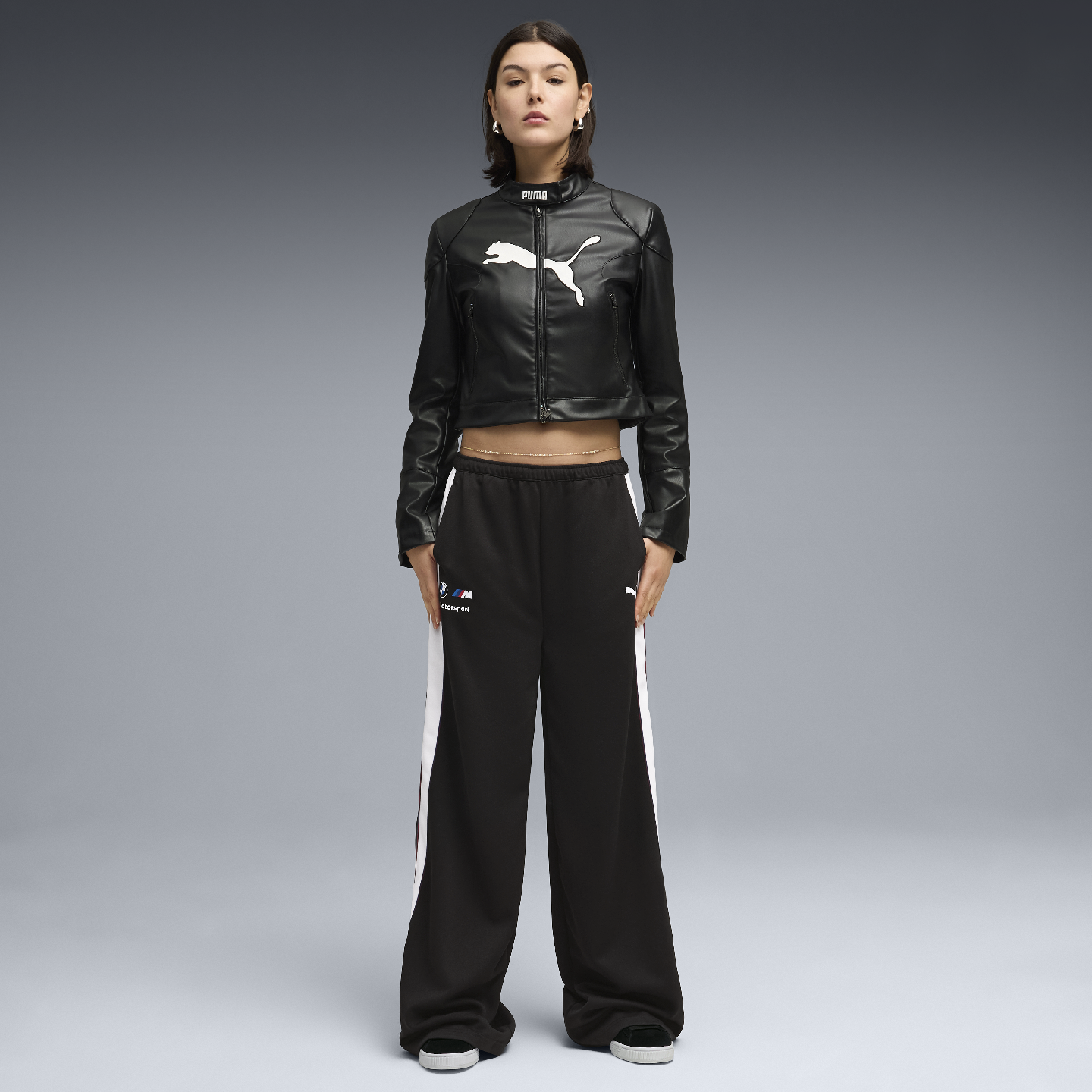 PUMA BMW M Motorsport Women's Lifestyle Pants Black Wide Leg view 5