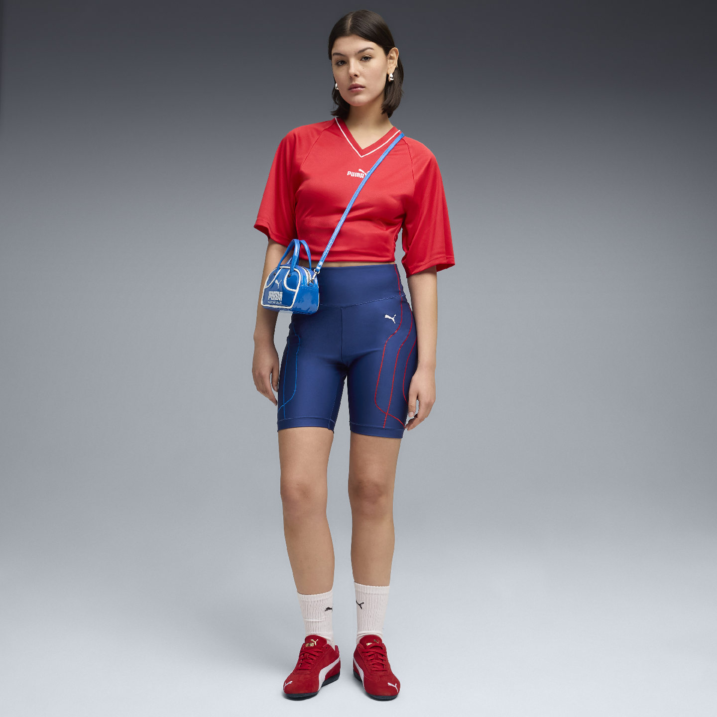 PUMA BMW M Motorsport Women's Sportwear Biker Shorts Blue view 3