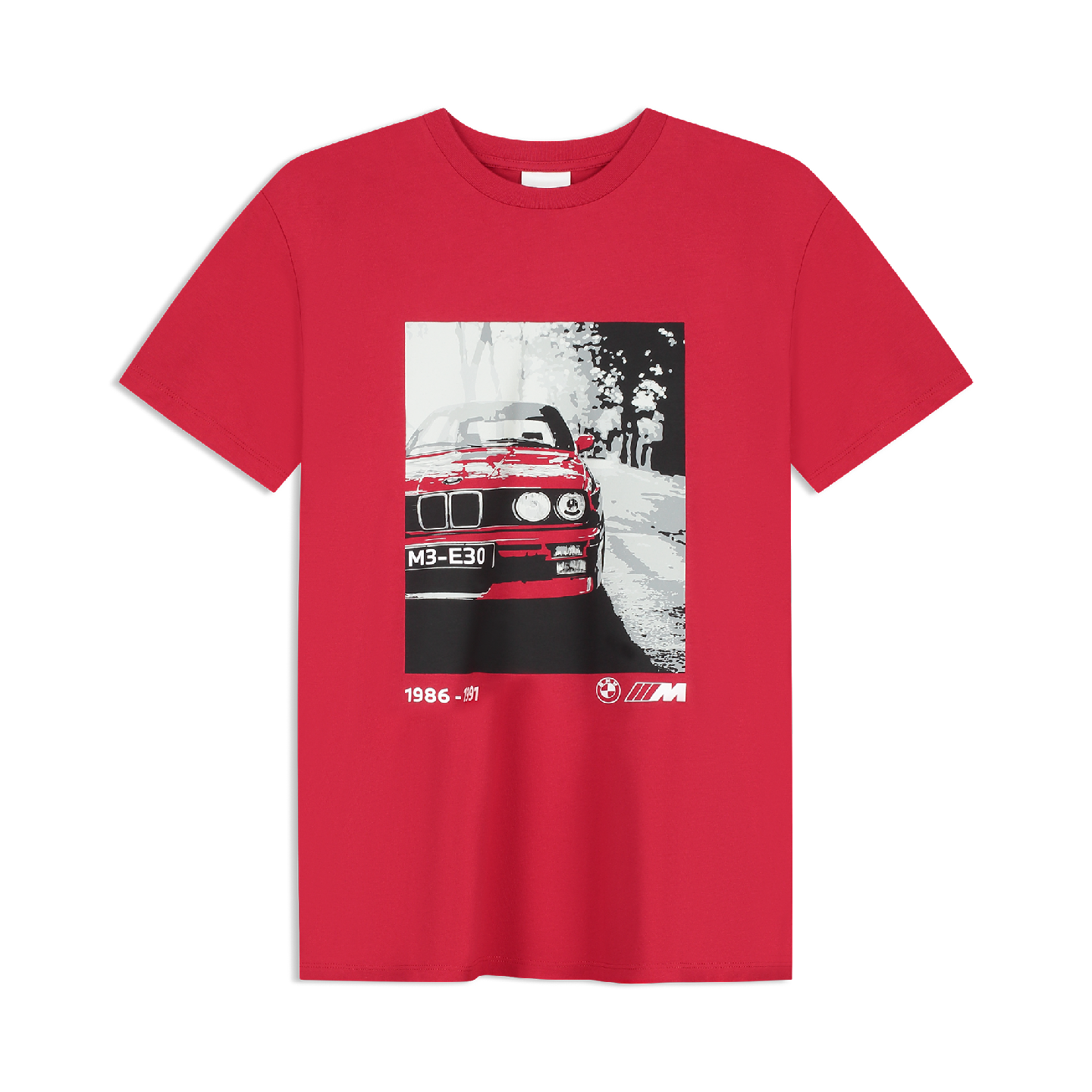 BMW M Unisex T-Shirt E30 Graphic Red Regular Fit