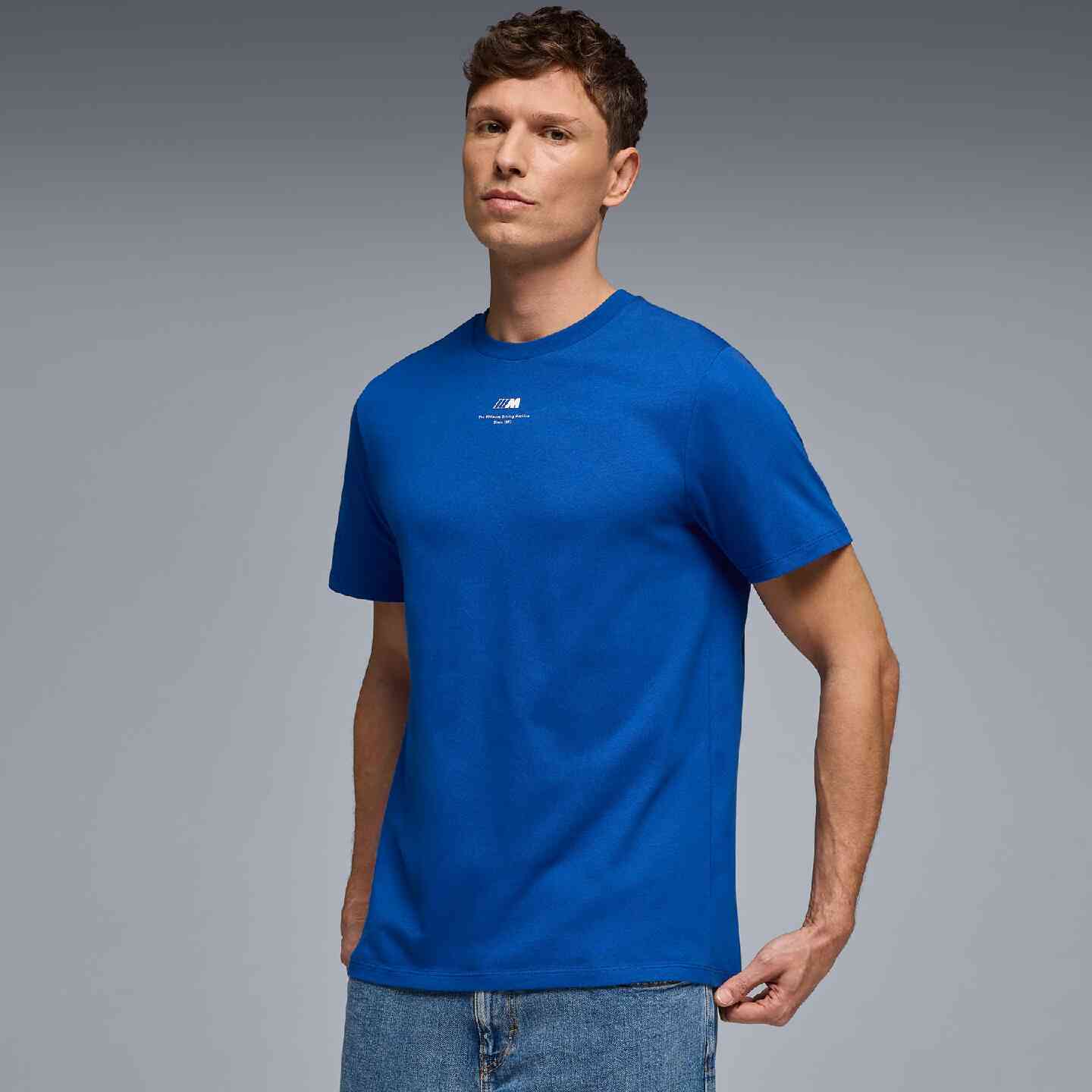 BMW M Unisex T-Shirt Logo Blue Regular Fit view 3