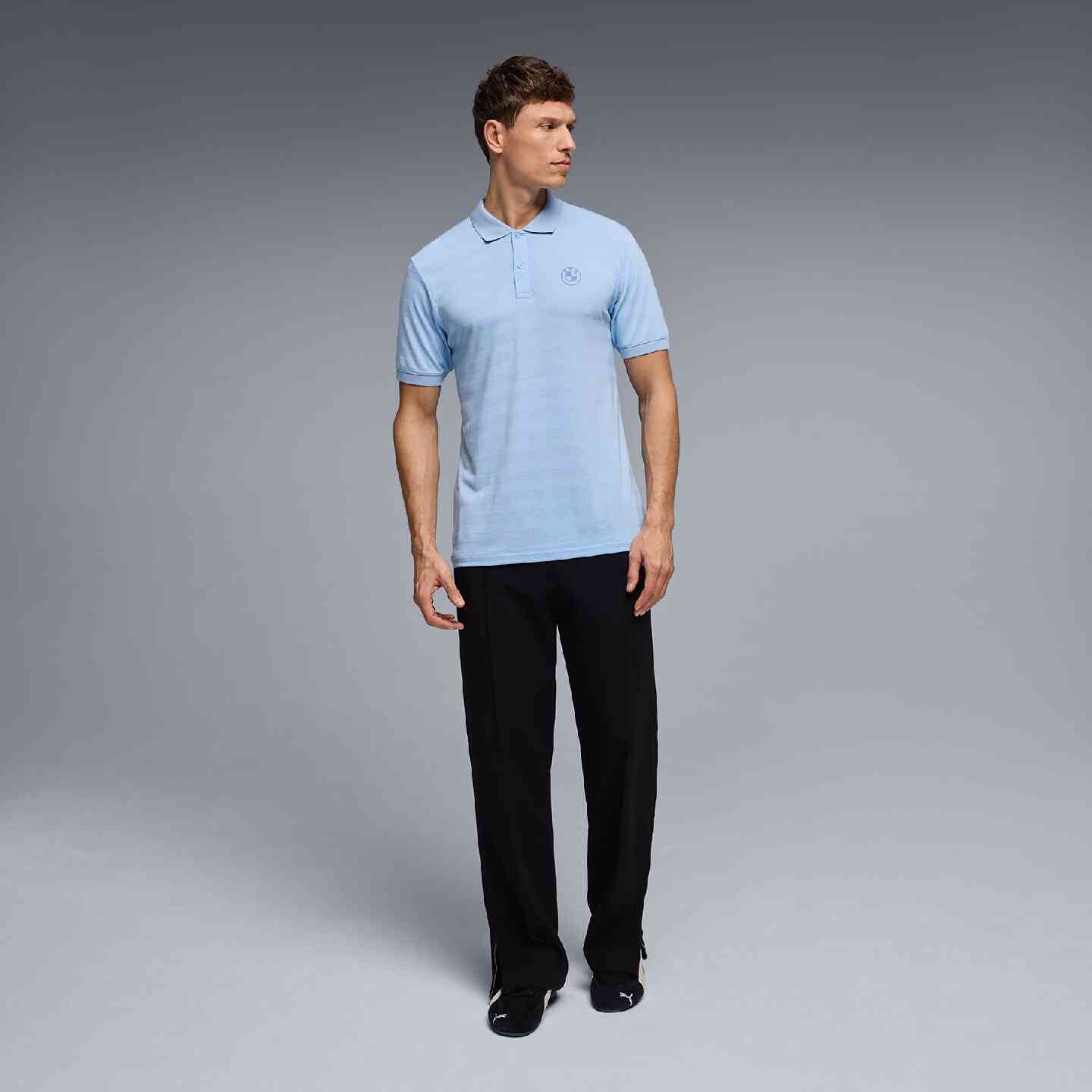 BMW Men's Polo Shirt Performance Blue Regular Fit view 5