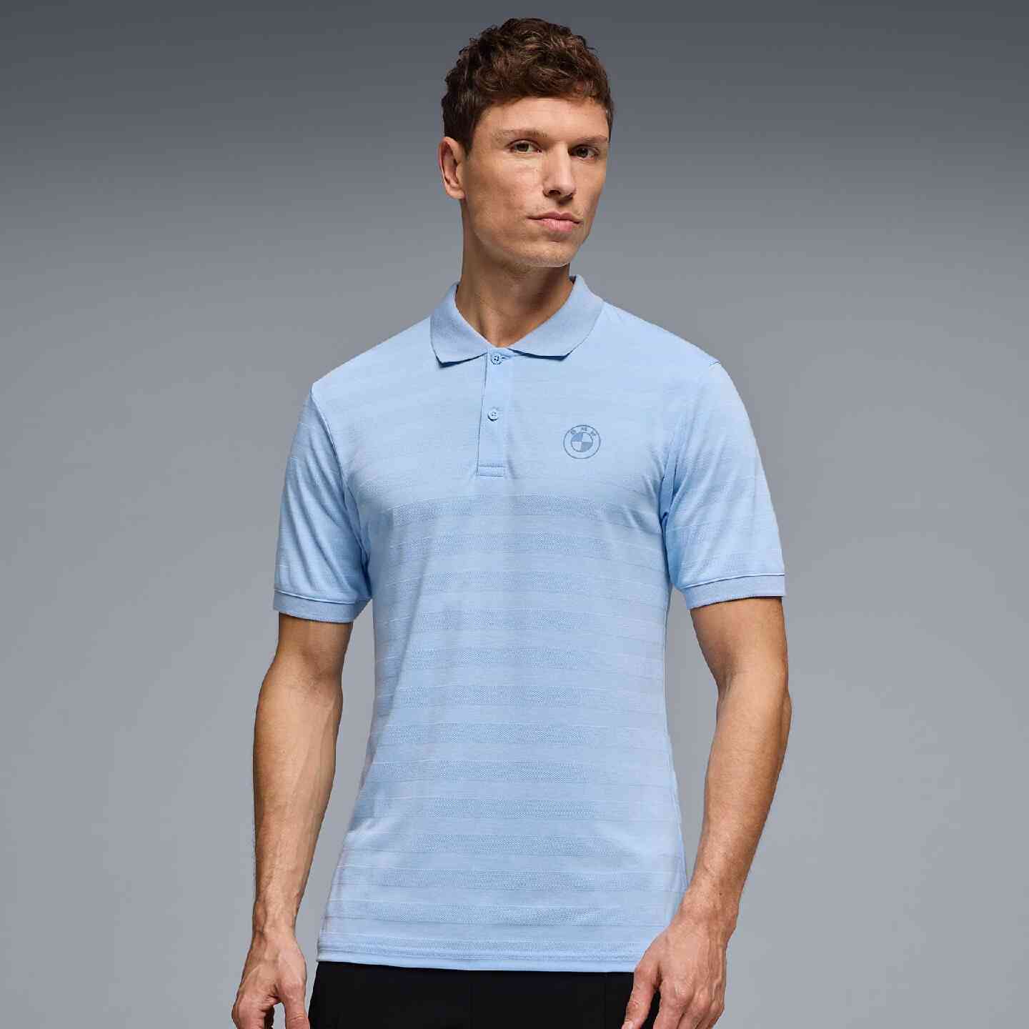 BMW Men's Polo Shirt Performance Blue Regular Fit view 3