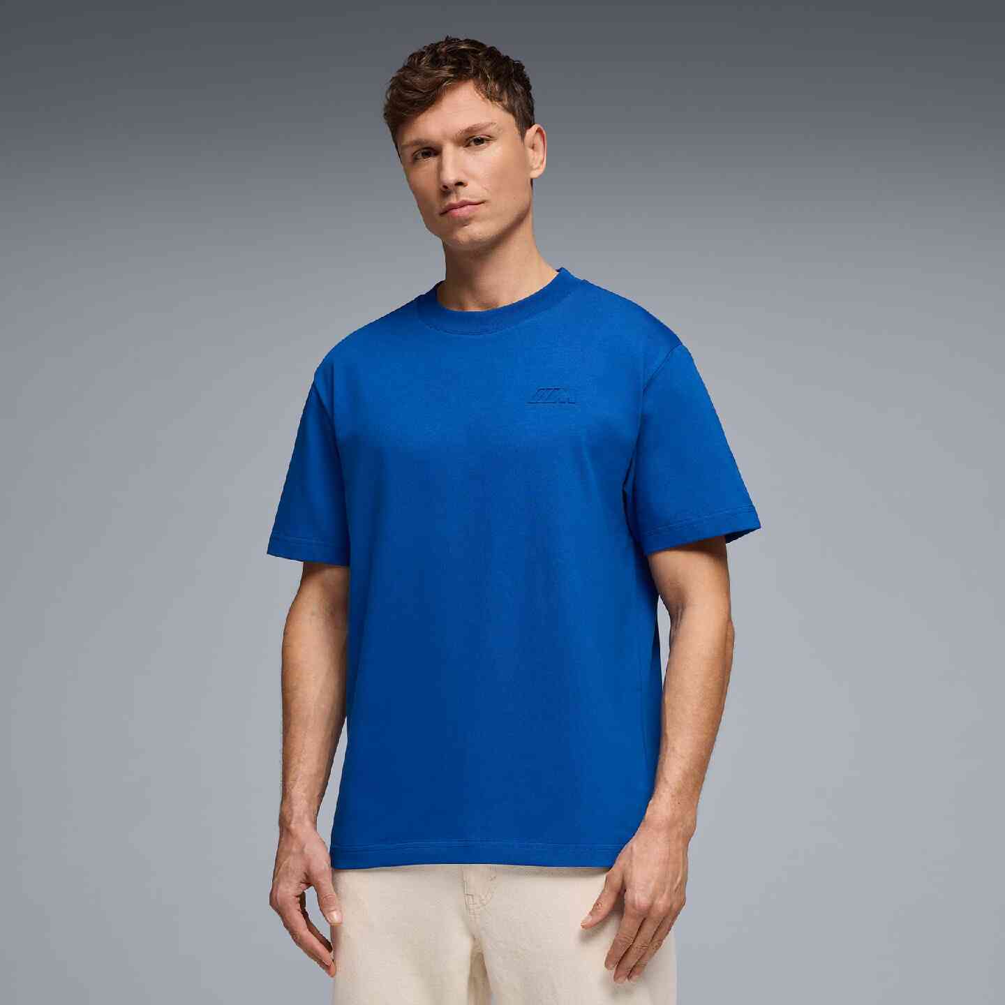 BMW M Unisex T-Shirt Logo Reverse Blue Oversized Fit view 4