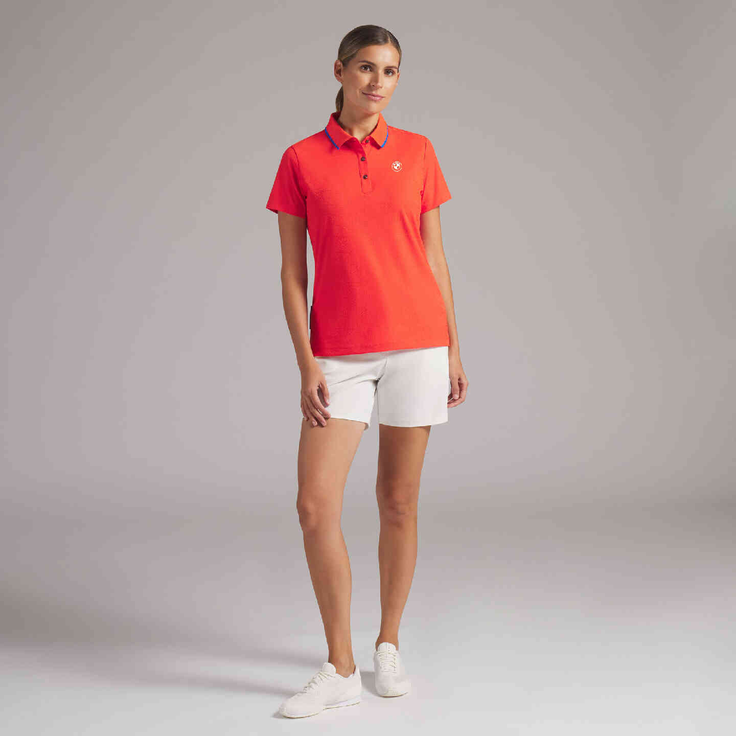 PUMA | BMW Women's Twisted Diamond Polo Dark Orange Regular Fit view 6