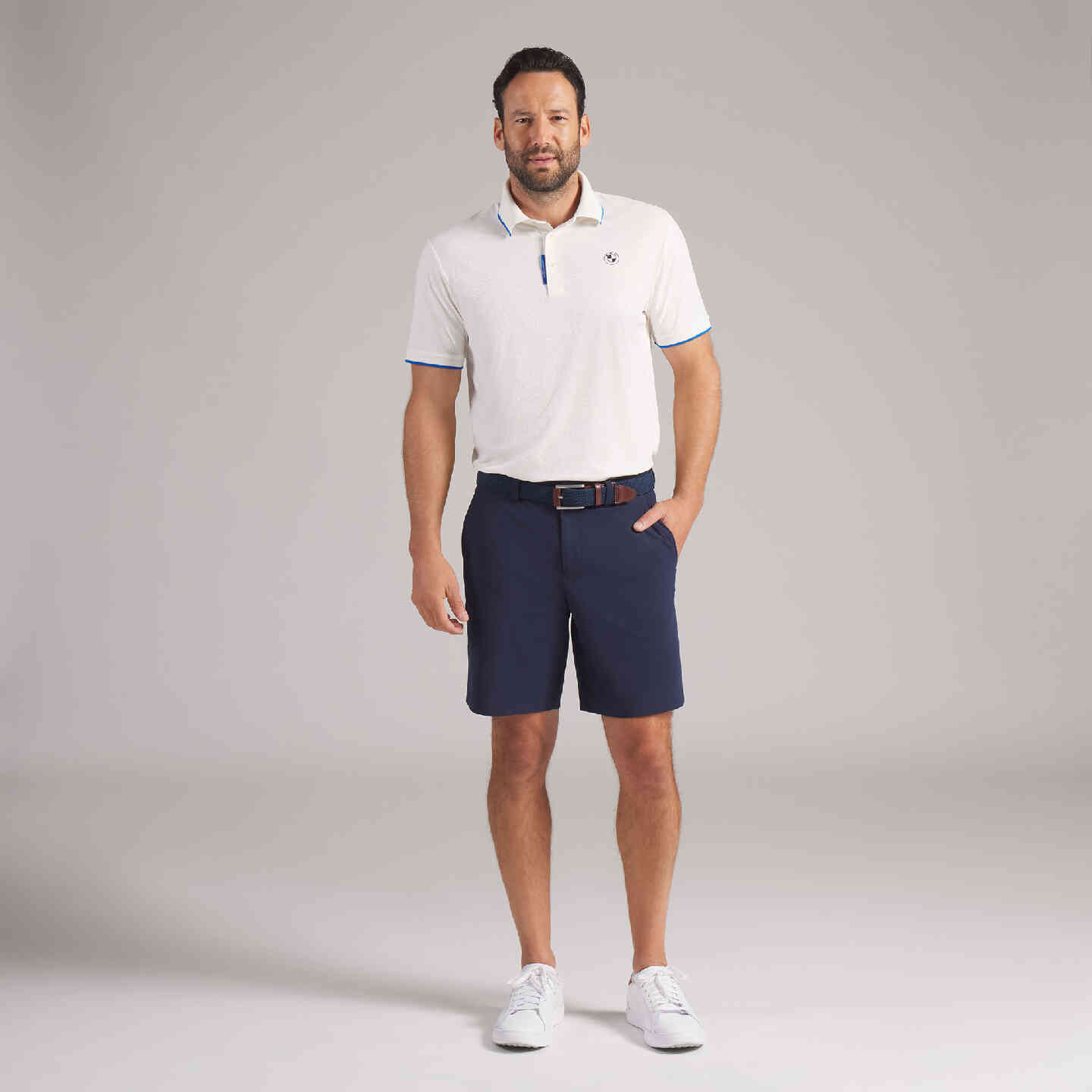 PUMA | BMW Men's Twisted Diamond Polo Warm White Regular Fit view 6
