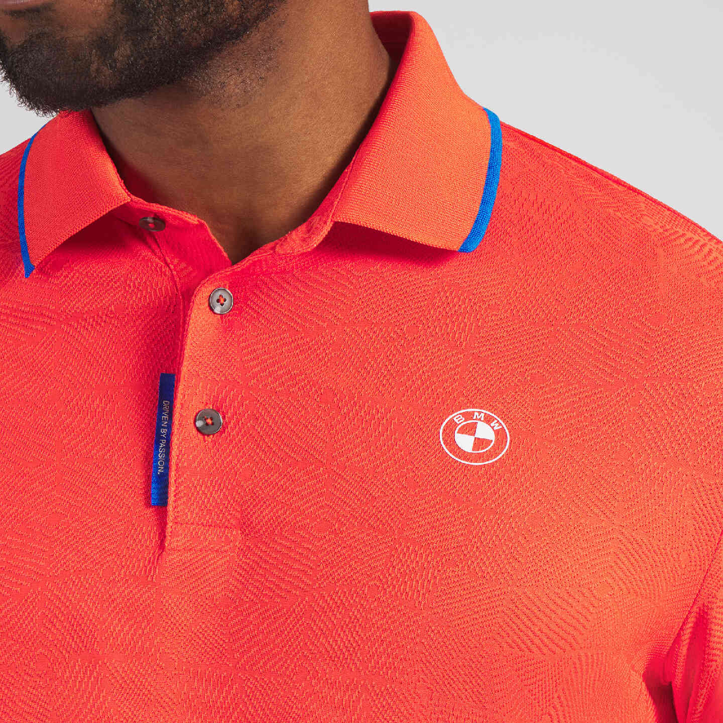 PUMA | BMW Men's Twisted Diamond Polo Dark Orange Regular Fit view 3