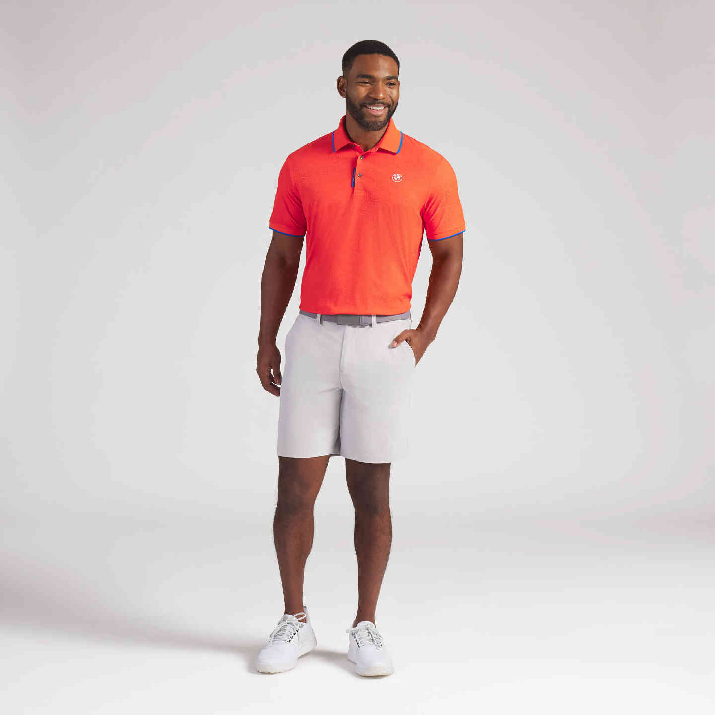PUMA | BMW Men's Twisted Diamond Polo Dark Orange Regular Fit view 6