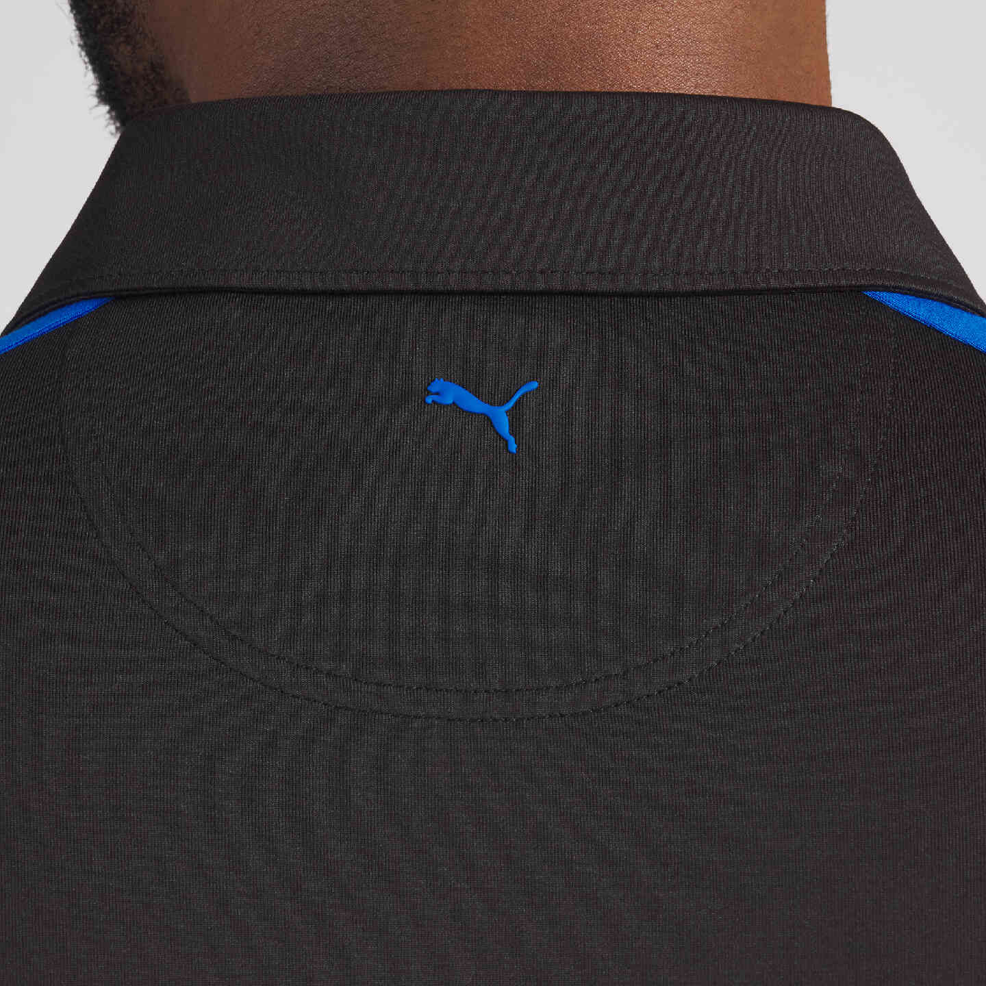 PUMA | BMW Men's Blocked Polo Black Shoulder Stripe Regular Fit view 6